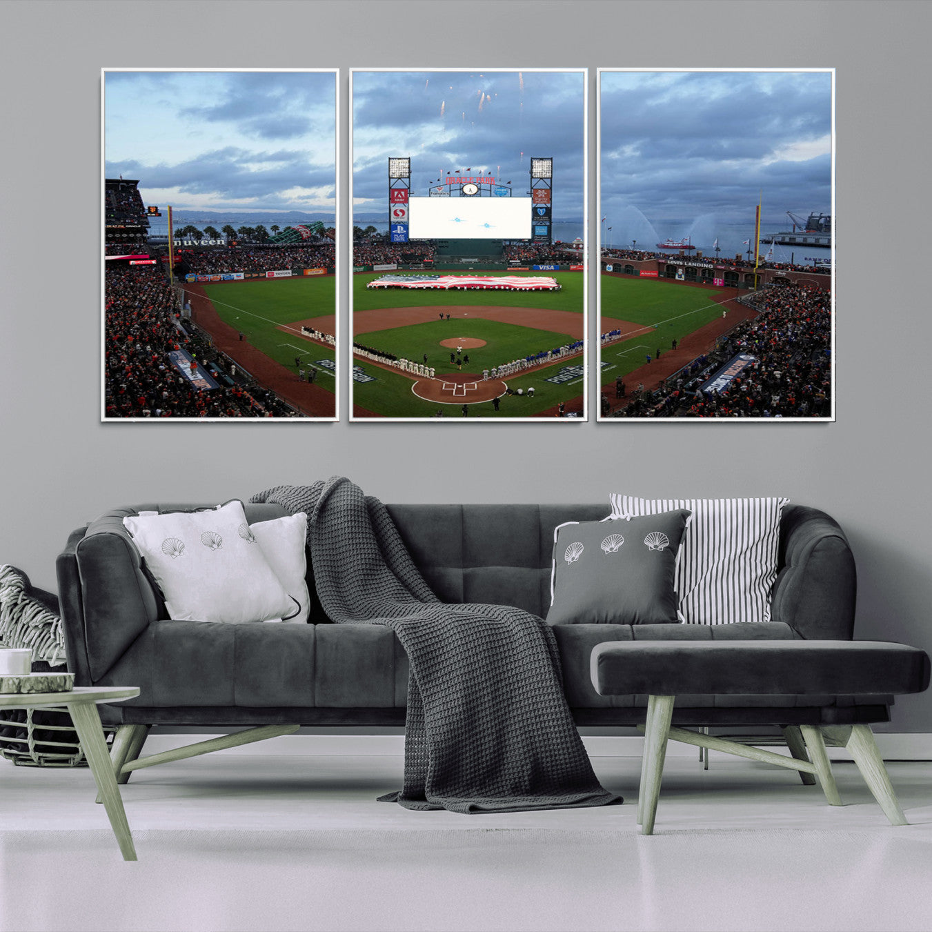 44631-MGV-FC-60X30-3P_White-Oracle Park San Francisco Giants Wall Art | Oracle Park Stadium Canvas Print| Large Framed Baseball