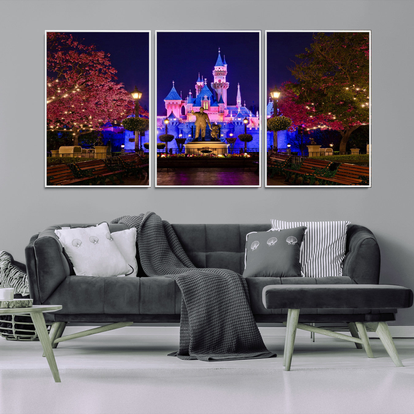 -Castle Large Wall Art Disney Magic Kingdom Kids Room Decor - Disney World Christmas Home Decor Child