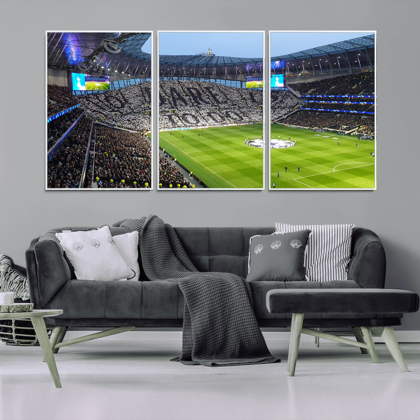 38765-MGV-CV-36X24-Tottenham Hotspur Stadium Canvas Print, Match Day Triple Canvas Wall Art - Premier League Football