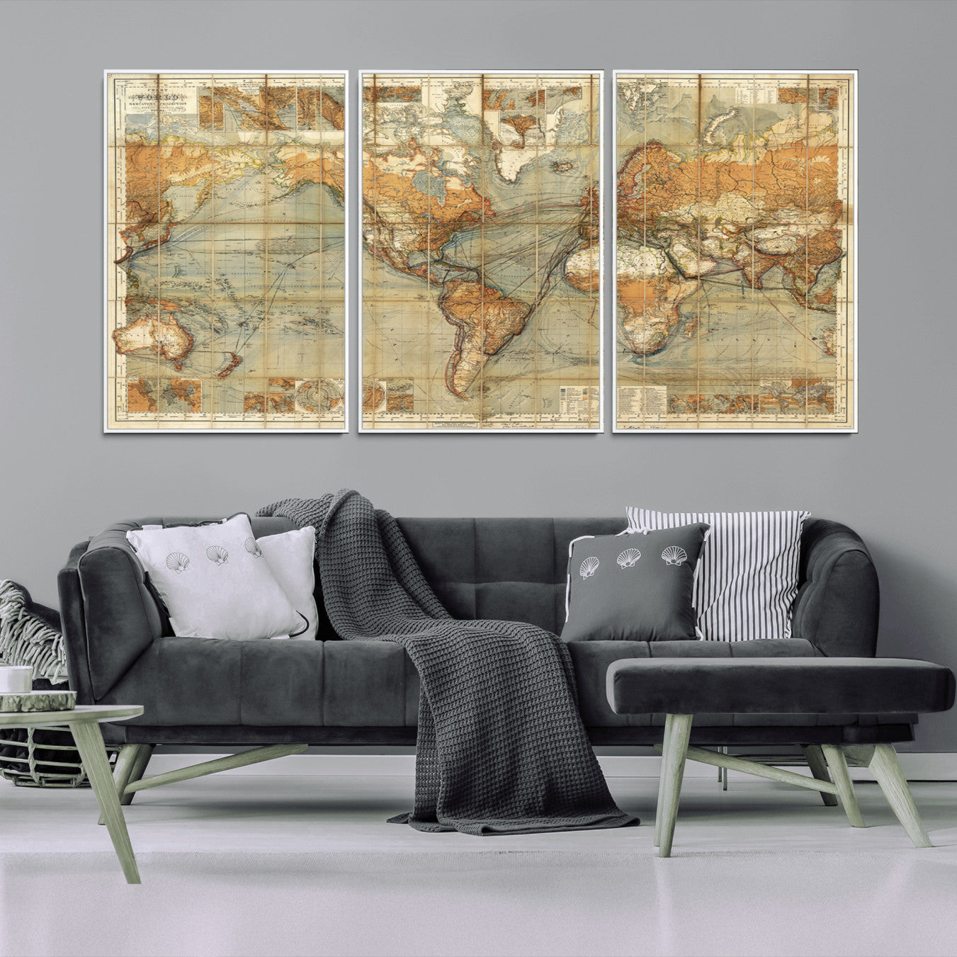 91338-MGV-FC-60X30-3P_White-Push Pin World Map Canvas Print – Travel Tracker Wall Art for Couples, Perfect Anniversary Gift for Home or Office Decor