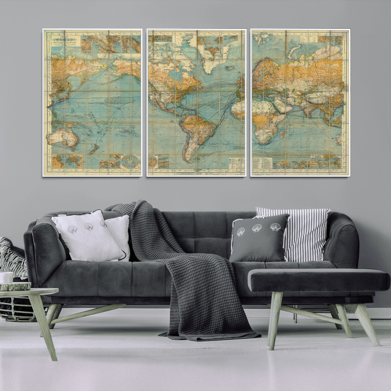 -Push Pin World Map Canvas Print – Travel Tracker Wall Art for Couples, Perfect Anniversary Gift for Home or Office Decor
