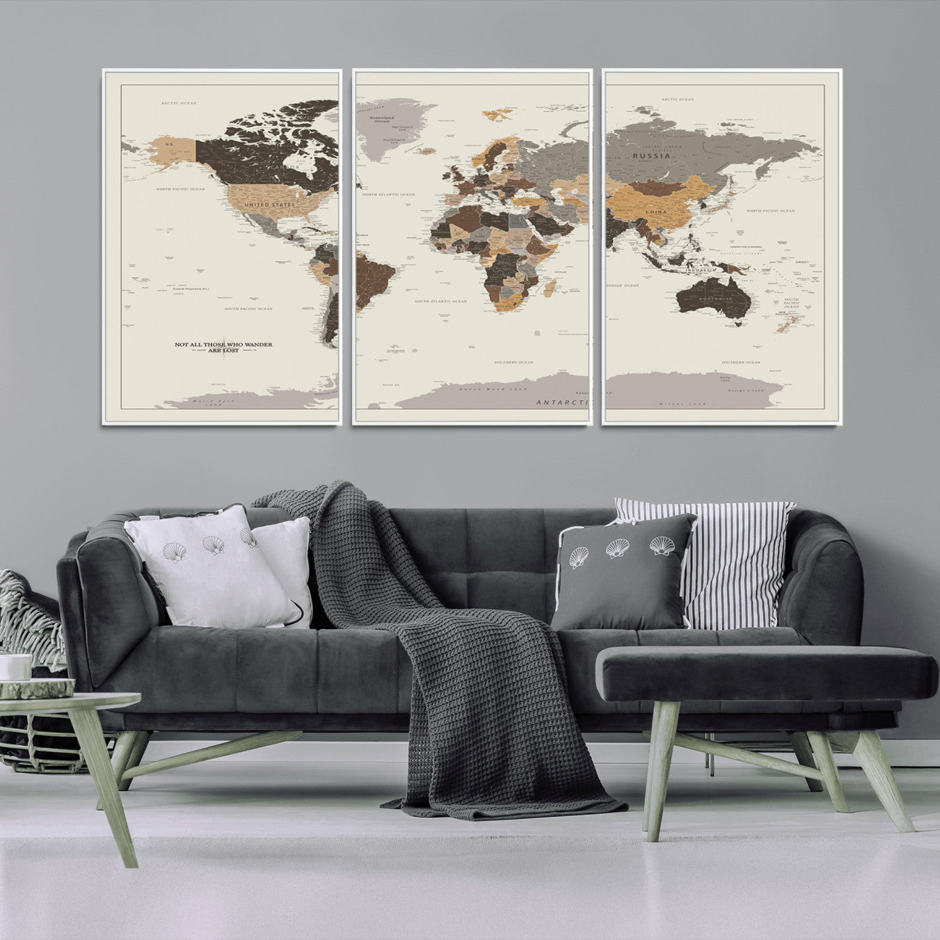 -Push Pin World Map Canvas Print – Travel Tracker Wall Art for Couples, Perfect Anniversary Gift for Home or Office Decor