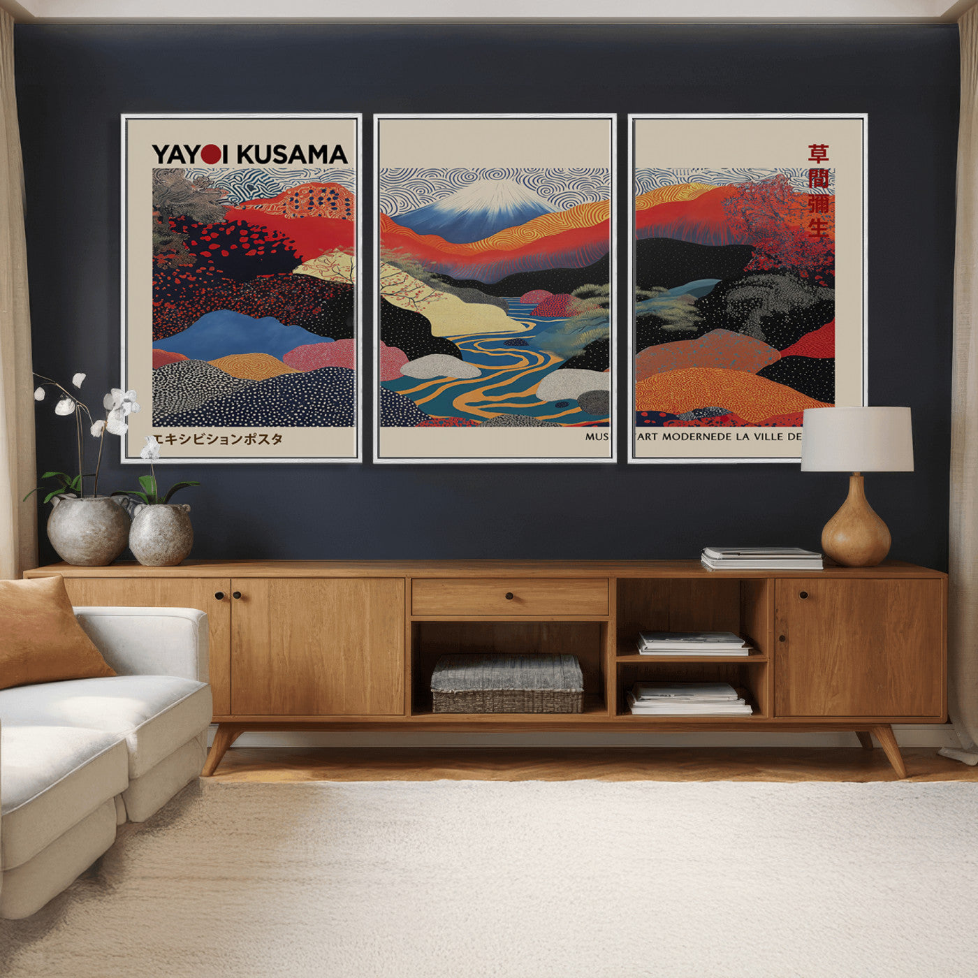 86784-MGV-CV-36X24 - Yayoi Wall Art - Framed Yayoi Kusama 1986 Wall Art Print – Japanese Wall Art Print, Wabi Sabi Yayoi