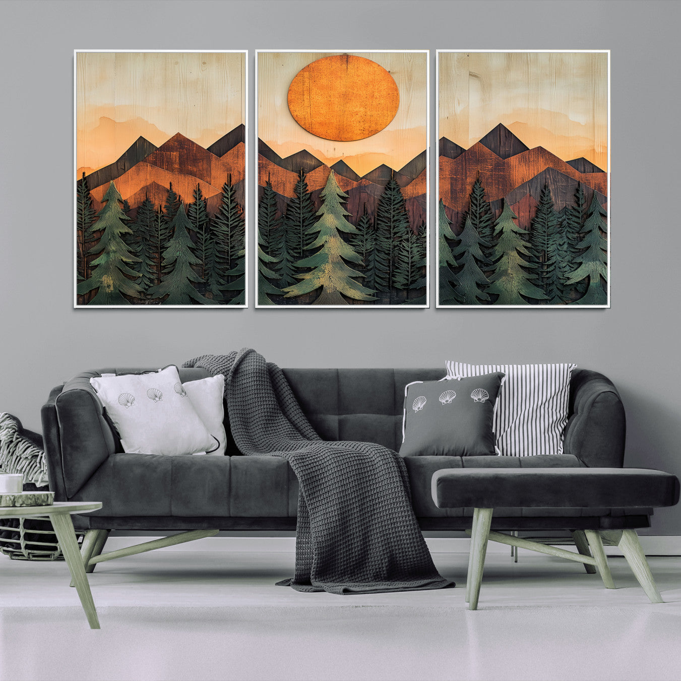 77739-MGV-CV-36X24-Sunset Mountain Landscape Canvas Wall Art Print - Nature Decor for Living Room, Office