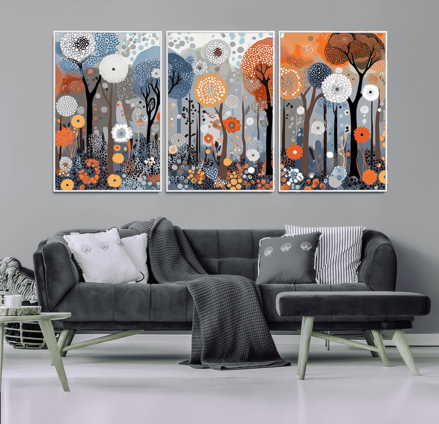 48857-MGV-CV-36X24-Abstract Winter Landscape Canvas Wall Art Print - Large Colorful Nature Wall Decor