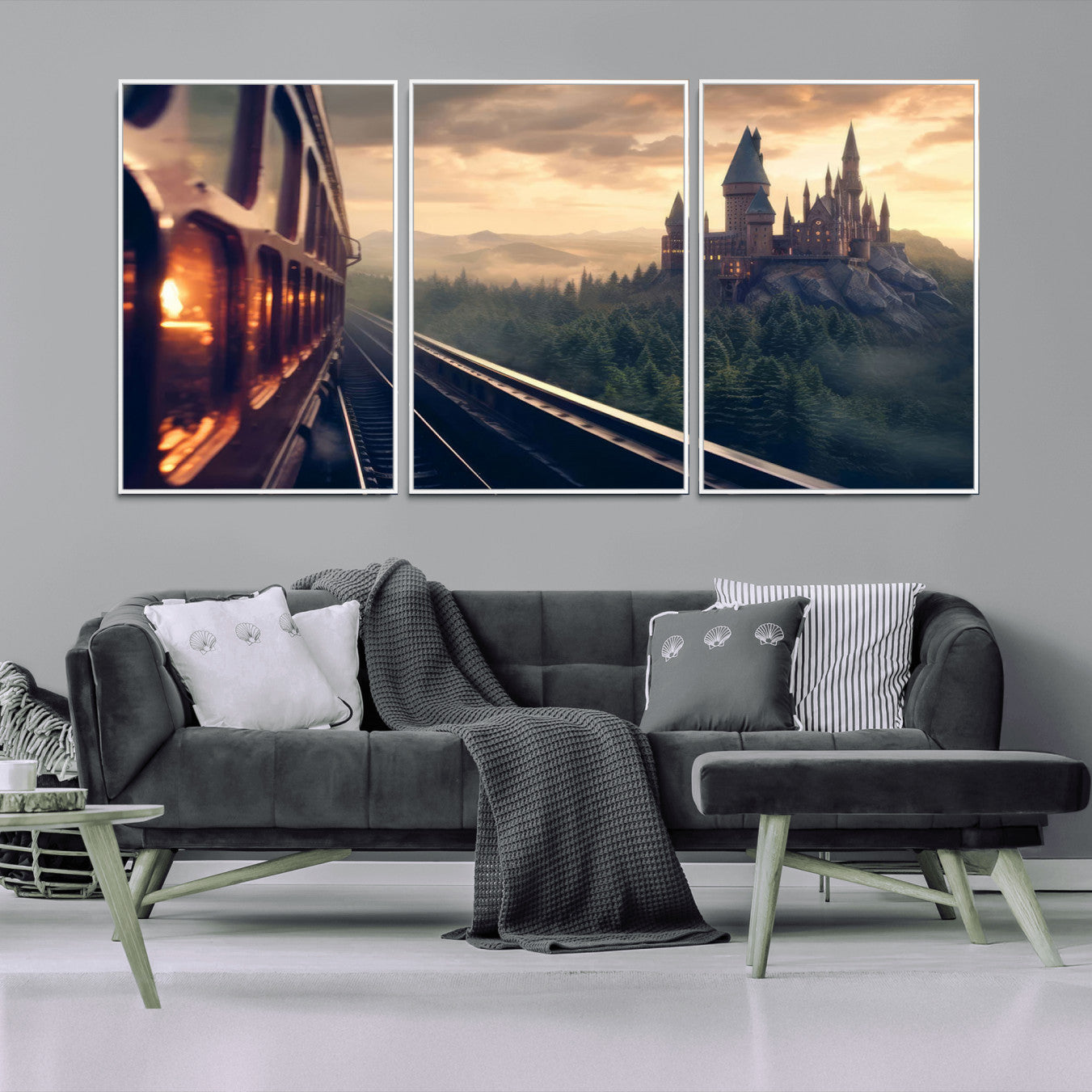 84029-MGV-CV-36X24-Harry Castle Wall Art Canvas Print, Wizard School Wall Art Print, Movie Wall Art Print