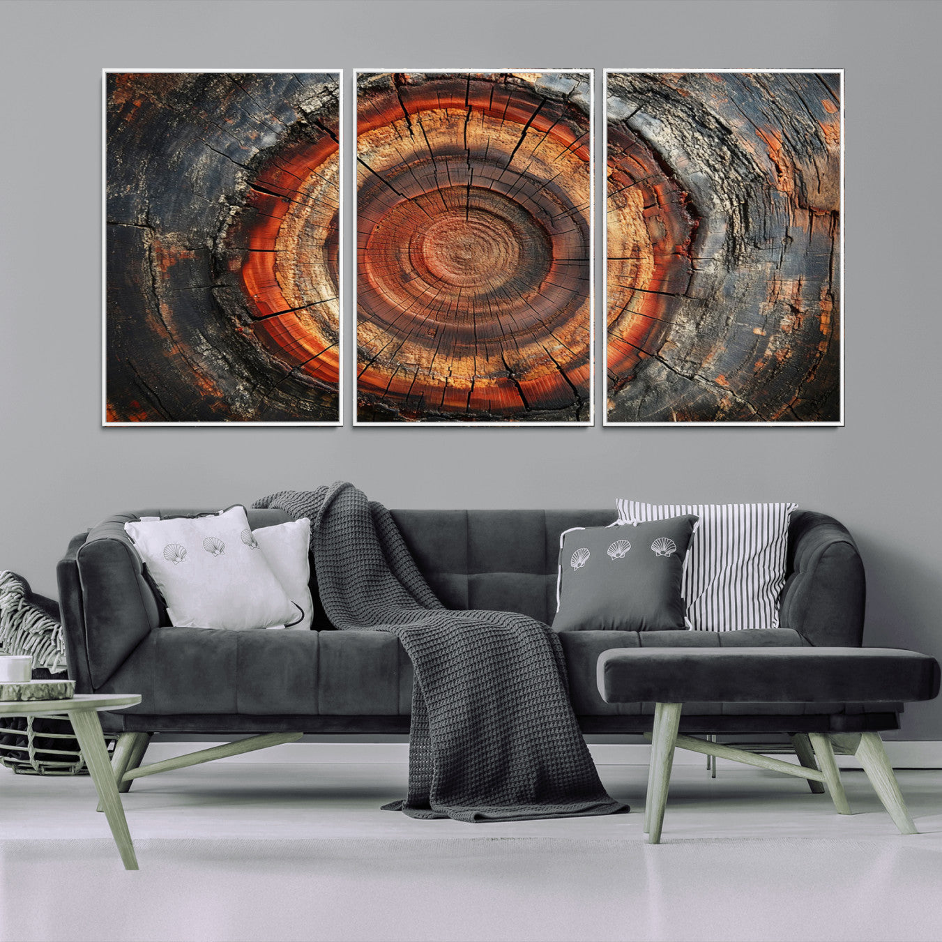 82212-MGV-CV-36X24-Wood Grain Canvas Wall Art - Framed Abstract Tree Ring Framed Wall Art, Wood Grain Canvas Wall