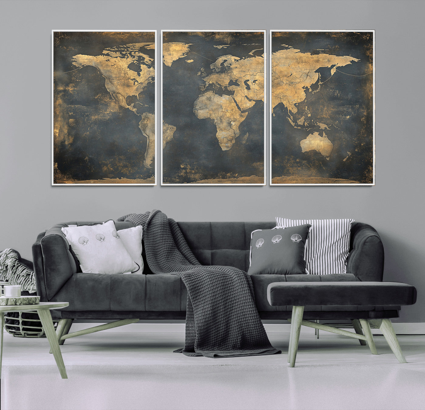 54473-MGV-CV-36X24-Push Pin World Map Canvas Print – Travel Tracker Wall Art for Couples, Perfect Anniversary Gift for Home or Office Decor