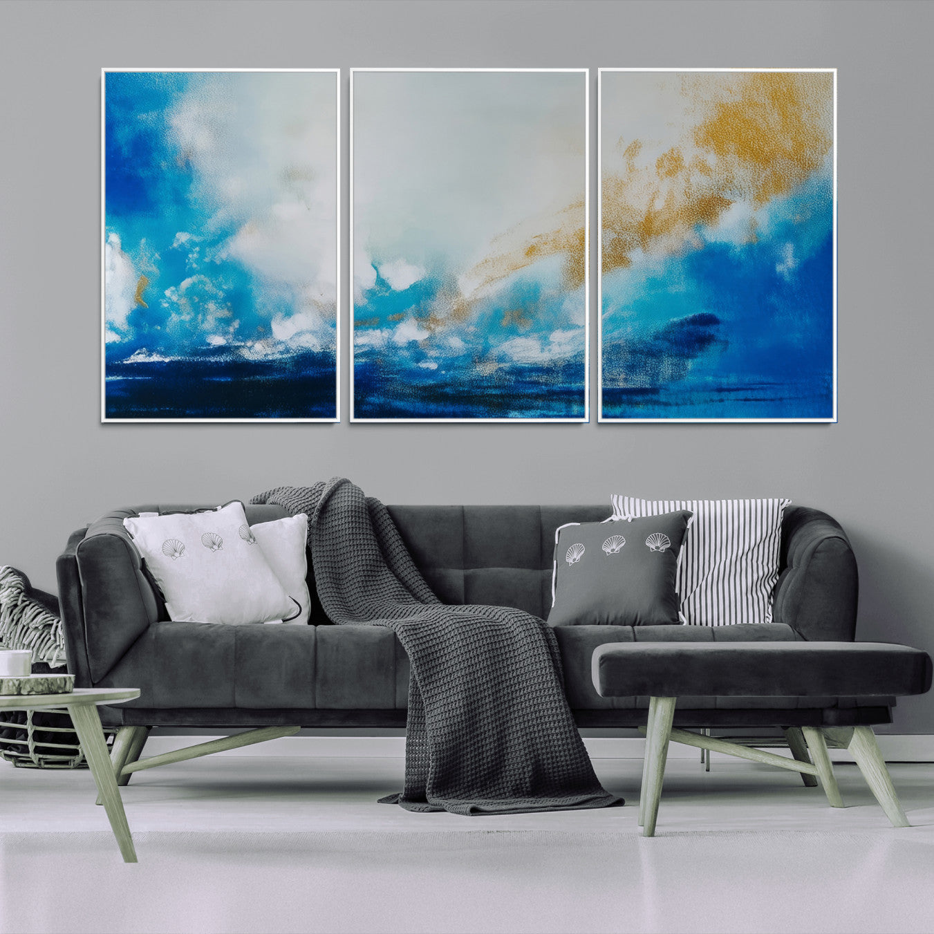 84745-MGV-CV-36X24-Blue Abstract Print - Dynamic Ocean-Inspired Canvas Wall Art