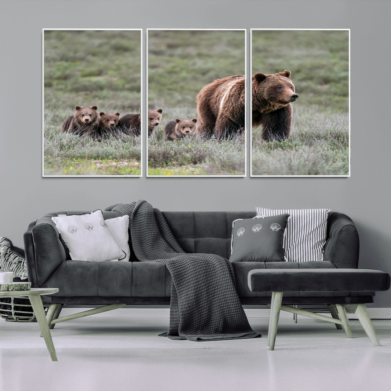 -Wildlife Photography of 399 Grizzly Bear Cubs | Queen of the Tetons Canvas Wall Art Print