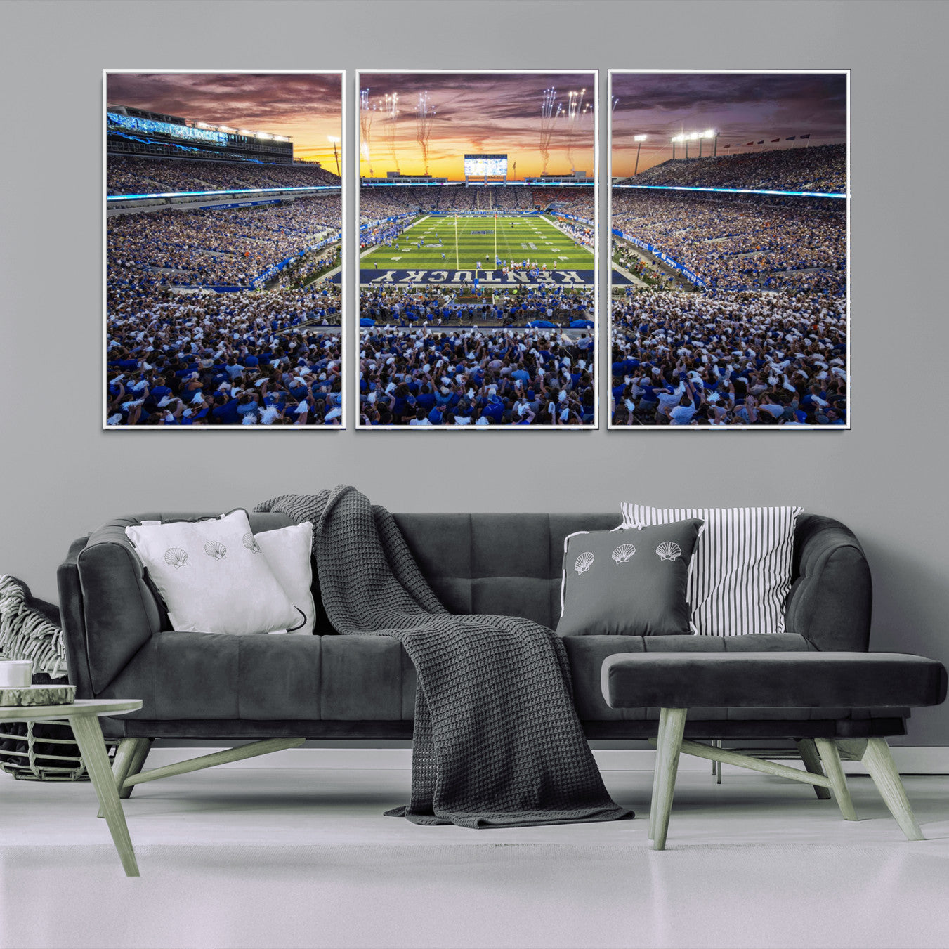 78524-MGV-CV-36X24-Kroger Field Wall Art Print - Kentucky Stadium Wall Art Print - Sunset Football Stadium Wall Decor -