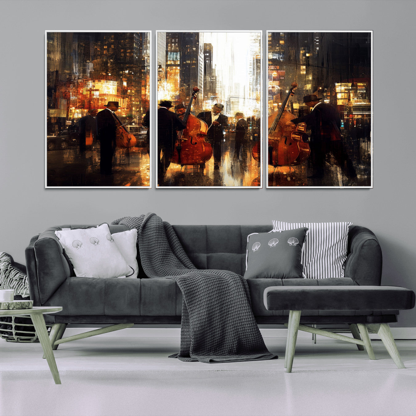 -Abstract Jazz Art Wall Art Canvas Print - Framed Abstract Music Canvas - Colorful Instrument Poster