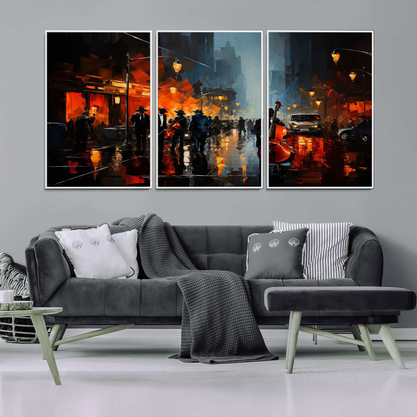 -Winston Porter Jazz Wall Art - African American Music Canvas - Abstract Colorful Music Art - Framed