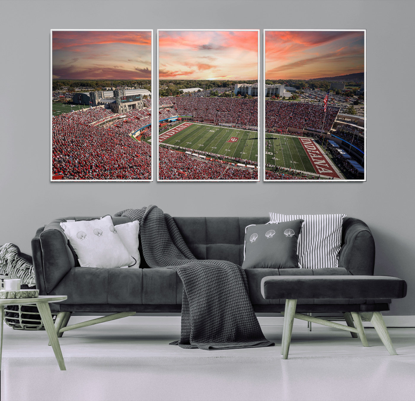 51135-MGV-FC-60X30-3P_White-Indiana Memorial Stadium Wall Art Canvas Print, Framed Studium Canvas Art, Indiana Memorial Stadium