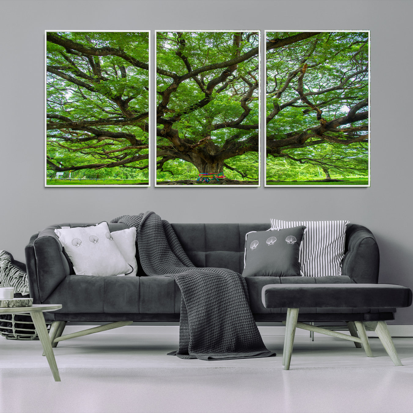 Angel Oak Tree Wall Art Canvas Print – Majestic Tree Landscape, Nature-Inspired Rustic Woodland Decor, Framed Artwork for Home, Office