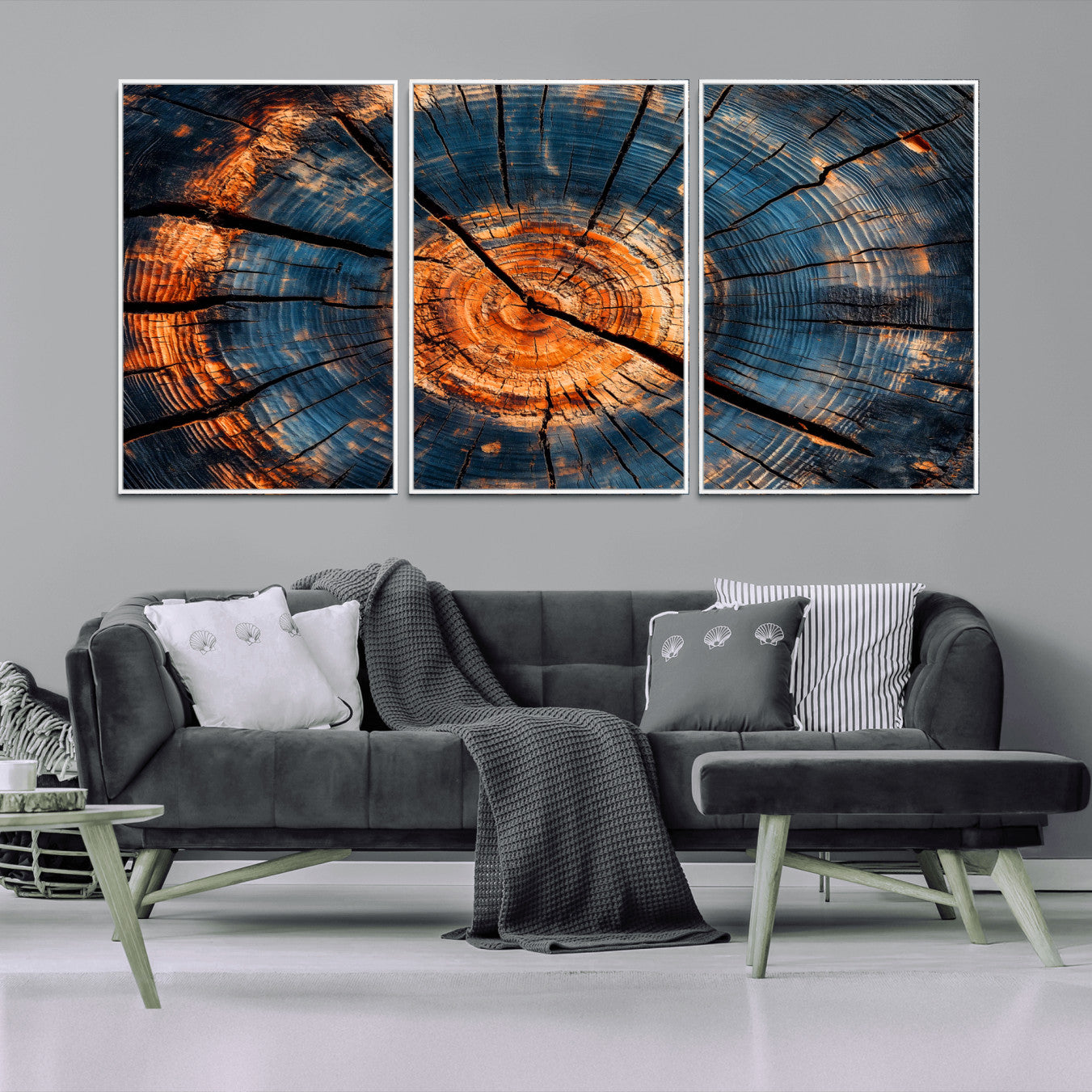 81894502-MGV-CV-36X24-Burnt Wood Wall Art Canvas Print – Framed Aged Timber Rustic Tree Artwork Perfect for Home, Office, Living Room