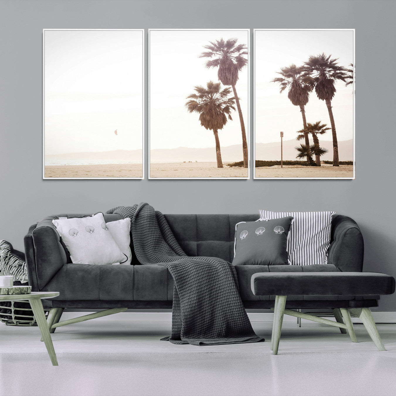 48255923-MGV-CV-36X24-Coastal Light Wall Art Canvas Print – Relaxing Shoreline Minimalist Ocean Tropical Serenity Artwork for Home, Office