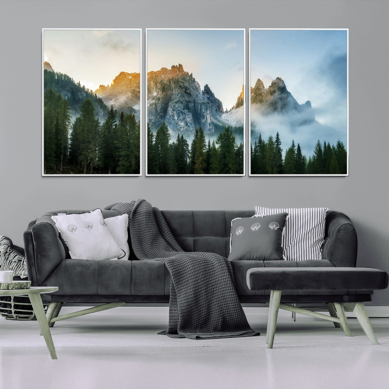 21145440-MGV-CV-36X24-Wilderness Wall Art Canvas Print – Misty Forest Nature Landscape Photography Rustic Scenic Artwork for Home, Office