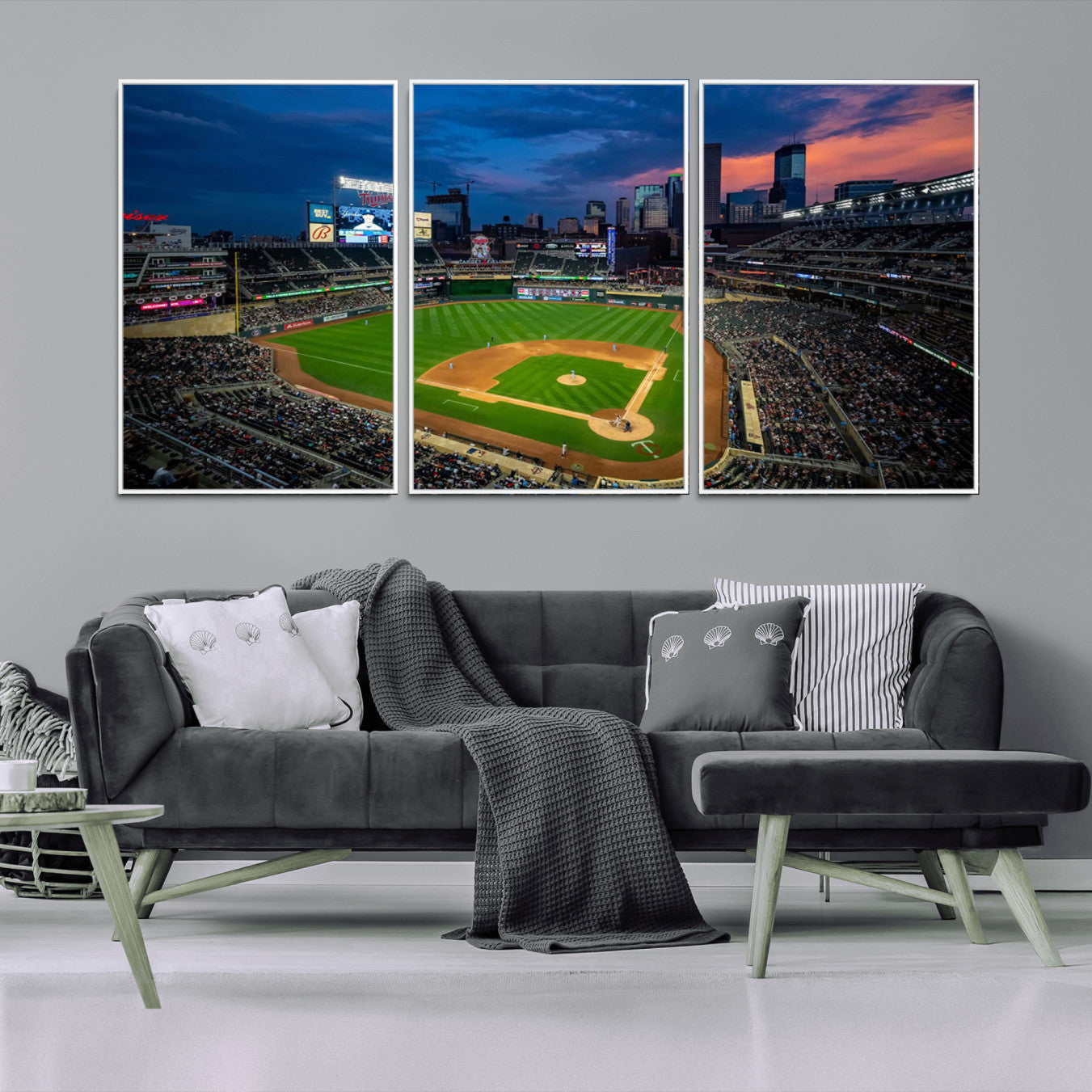 68222753-MGV-FC-60X30-3P_White-Target Field Wall Art Canvas Print – Baseball Stadium Scene, Minneapolis Major League Baseball Artwork for Home, Office