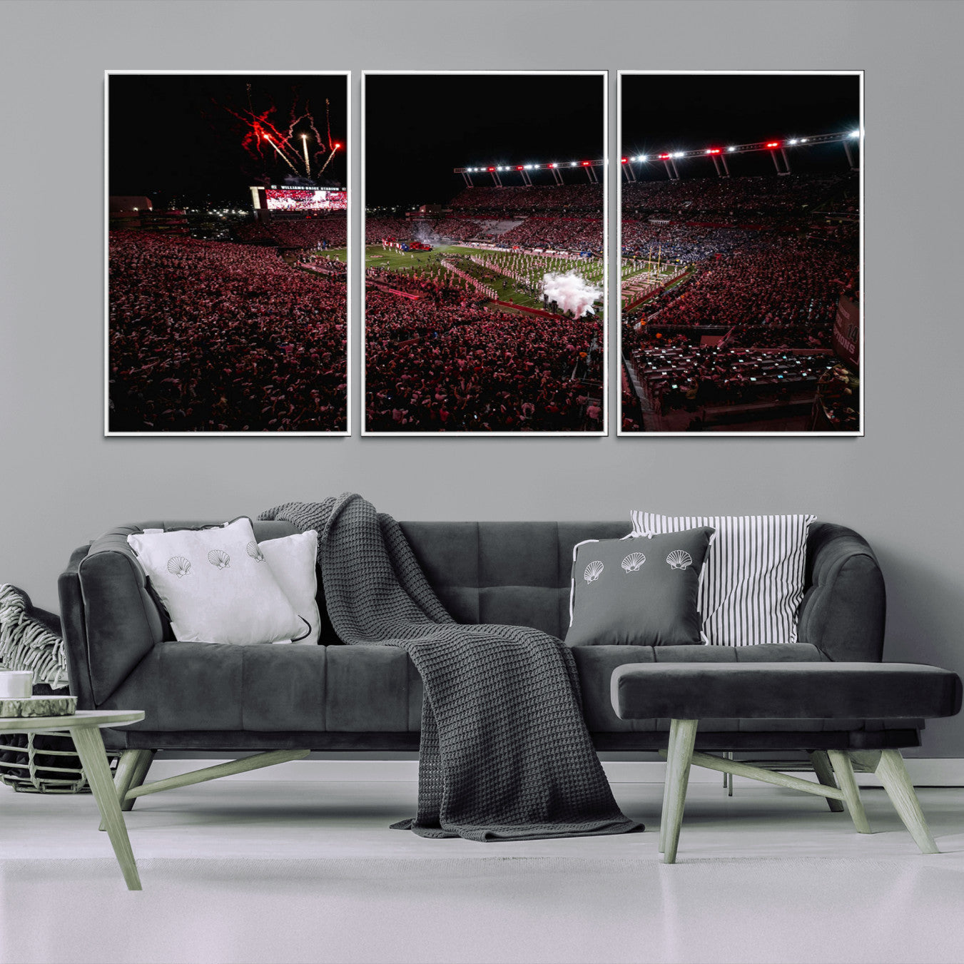 60690191-MGV-FC-60X30-3P - William Brice Stadium Wall Art Print – Baseball Game Room Artwork Print for Basement Dorm, Home, Office