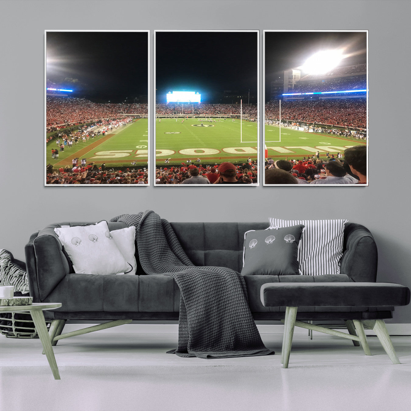 MGV-FC-60X30-3P - Dooley Stadium Wall Art Print, Sports Arena Canvas Wall Art, Panoramic Stadium Canvas Print, Modern