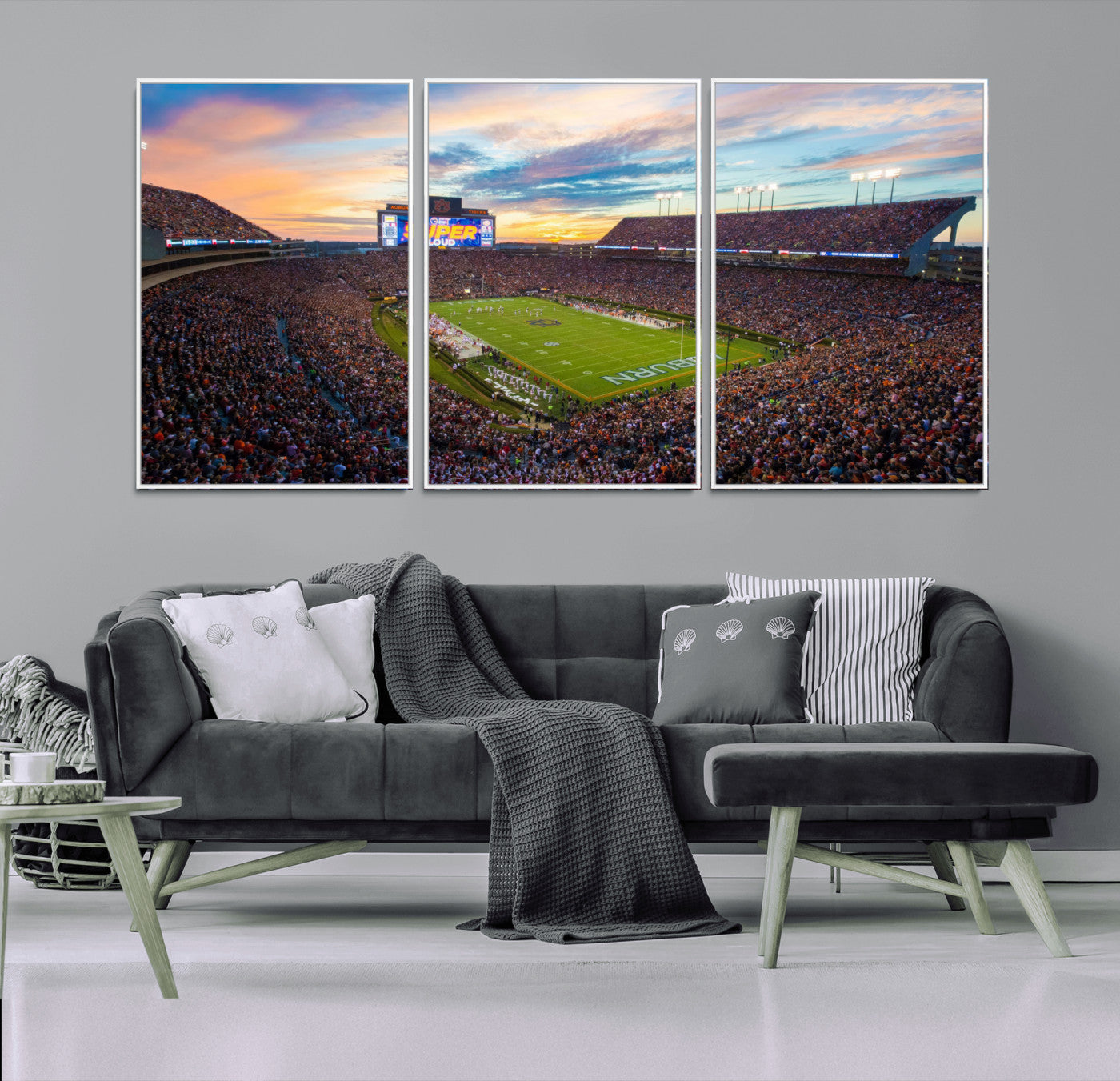 29755746-MGV-CV-36X24-Jordan-Hare Stadium Wall Art Canvas Print, Football Stadium Aerial View, College Sports Art for Man Cave or Game Room