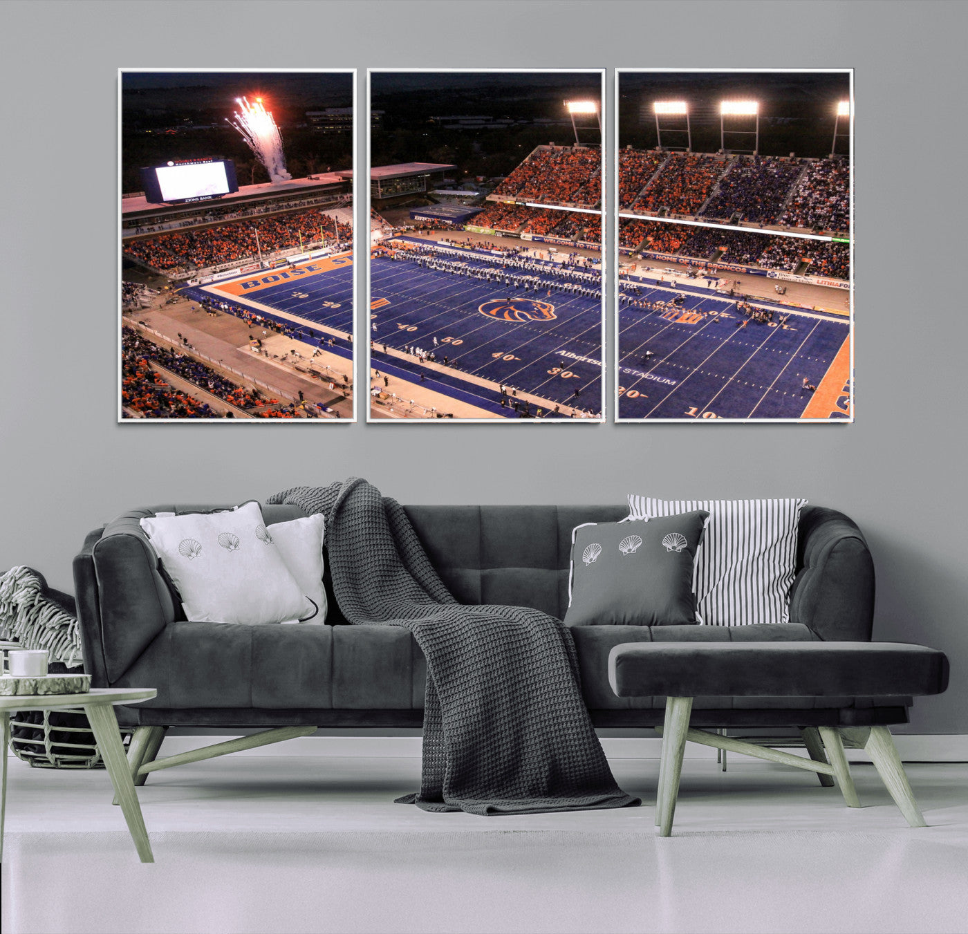BS1001S-MGV-FC-60X30-3P - Boise State Broncos Albertsons Stadium Wall Art Canvas Print