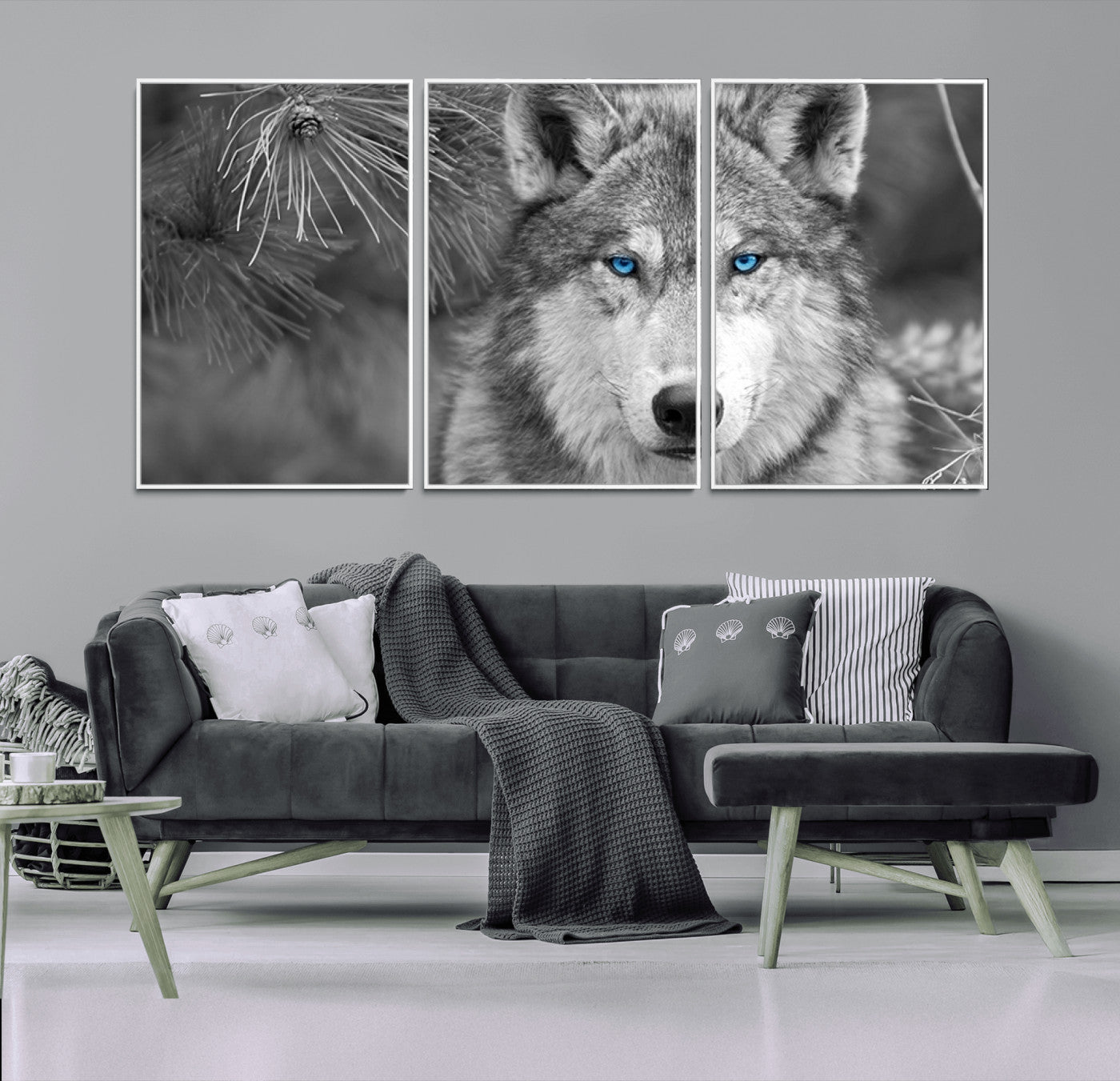 94795-MGV-CV-36X24-Wild Wolf Blue Eye Wall Art Canvas Print