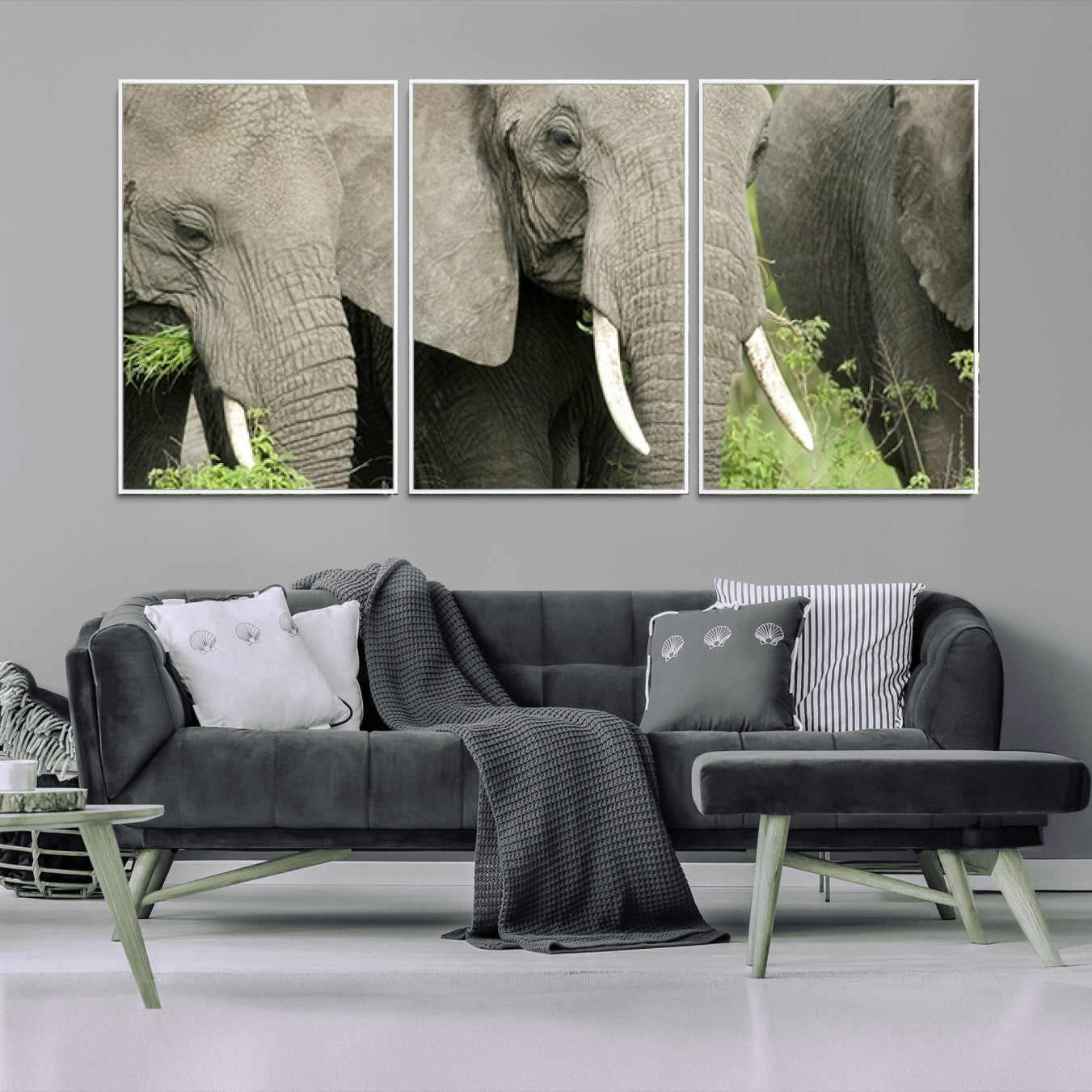-Wild Elephant Wall Art Canvas Print