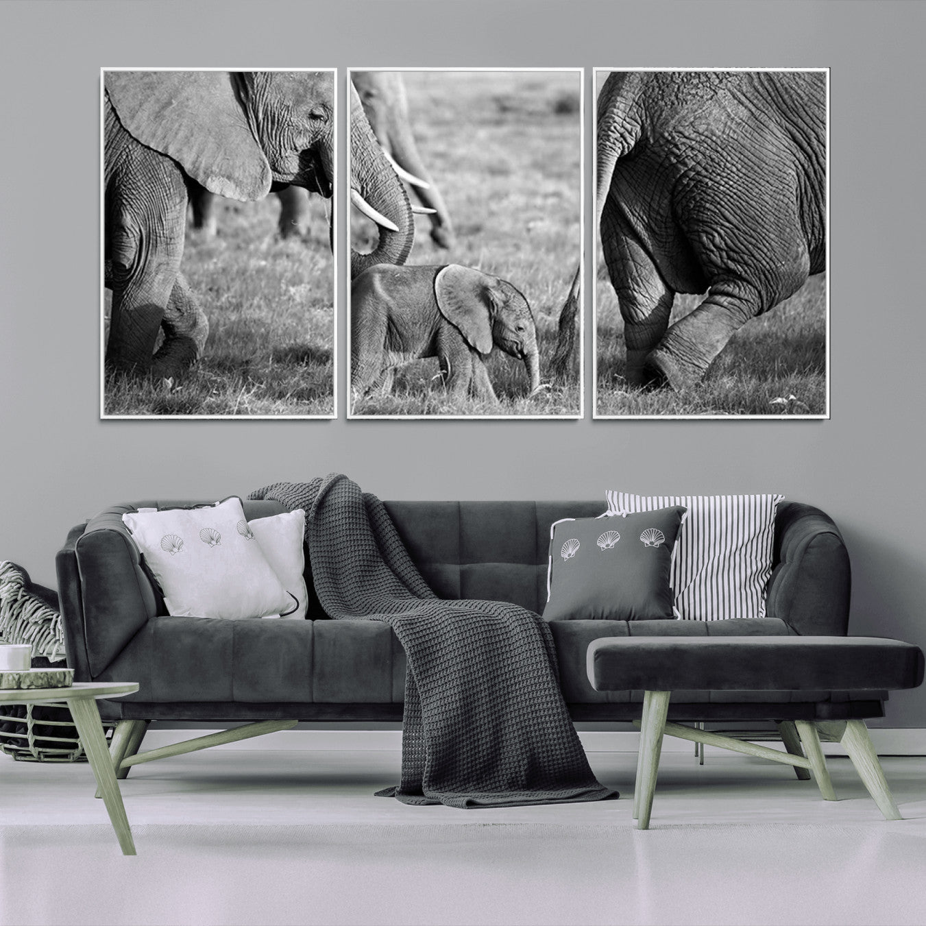 -Wild Elephant Wall Art Canvas Print