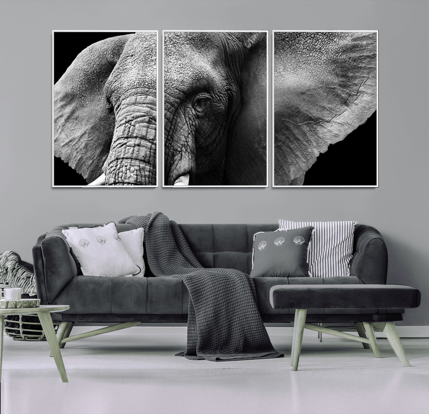 27820-MGV-CV-36X24-Big Elephant Close Up Wall Art Canvas Print