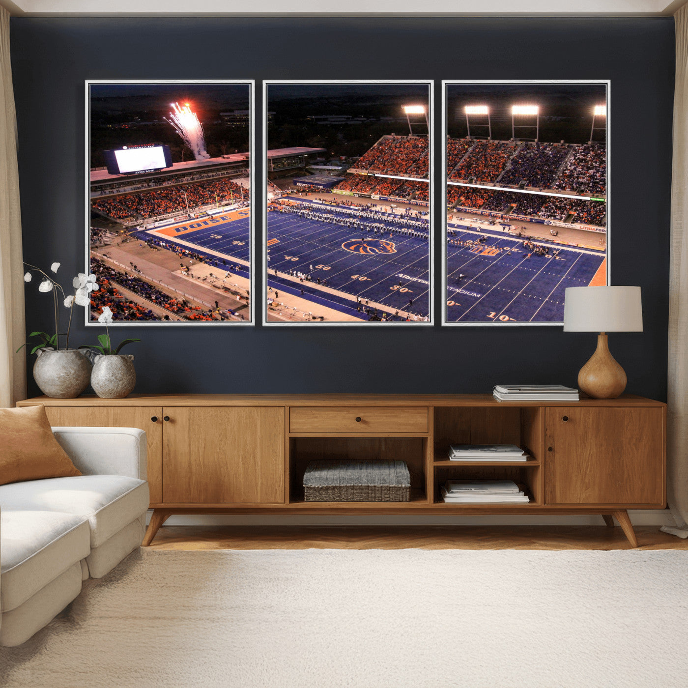 58849575-MGV-CV-36X24 - Boise State Stadium Large Wall Art Canvas Print for Living Room Office Wall Decor