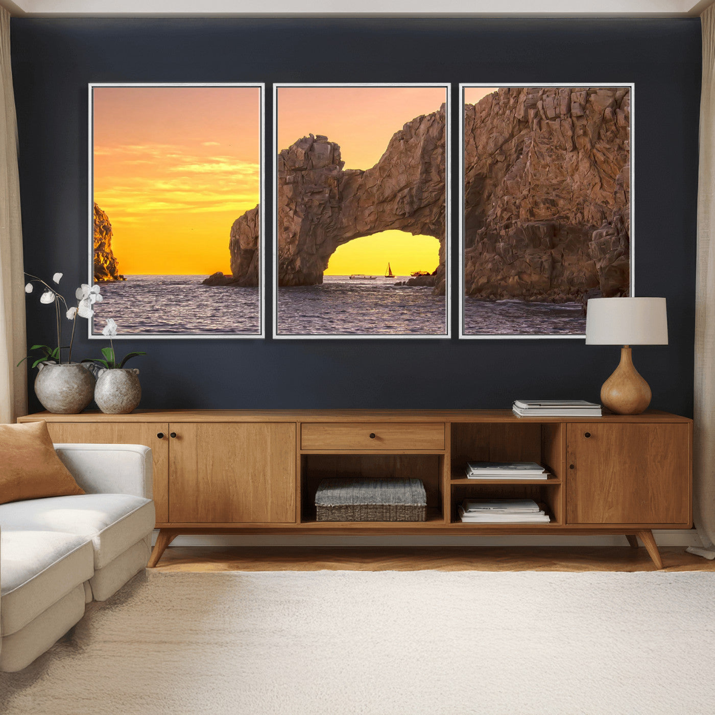 66414515-MGV-CV-36X24 - El Arco Cabo San Lucas Ocean Arch Wall Art Canvas Print, Baja California Rock Arch Seascape Canvas Print, Mexico Coastal Landmark Scenic Art Printing