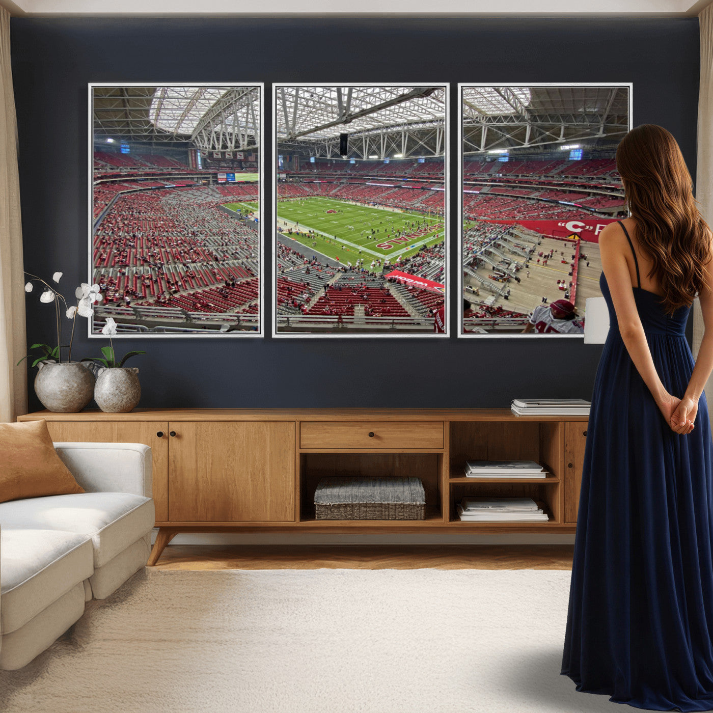 30579717-MGV-CV-36X24 - State Farm Stadium Canvas Wall Art, Arizona Cardinals Football Stadium Print, Glendale NFL Arena Panorama Artwork