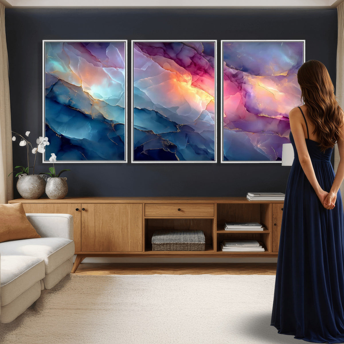 28163849-MGV-CV-36X24 - Colorful Abstract Canvas Wall Art Print, Vibrant Popup Color Art Print