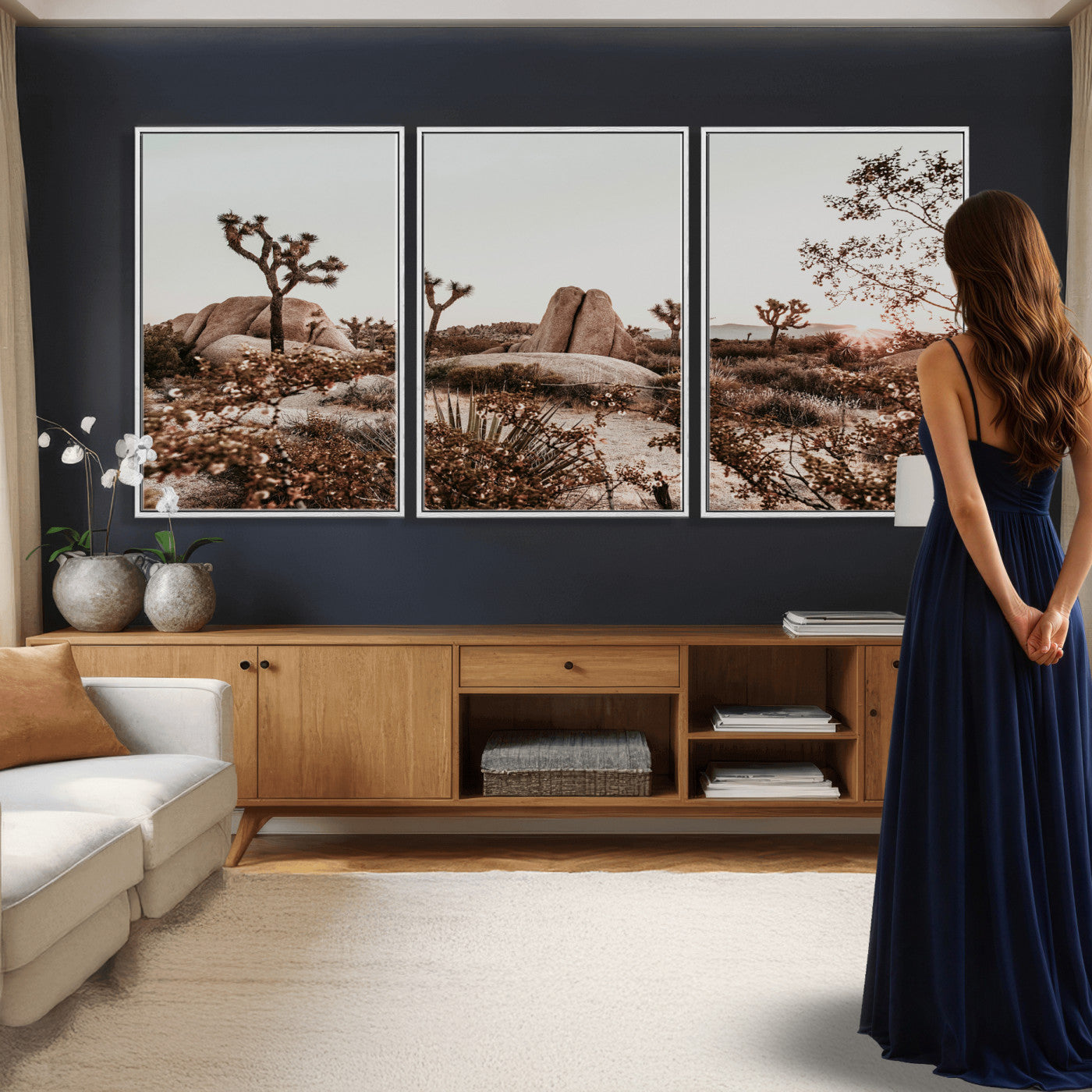 75778944-MGV-CV-36X24 - Joshua Tree Desert Canvas Wall Art Print - Desert Landscape Photography, Boho Southwest Wall Decor, Nature Canvas - Ready to Hang