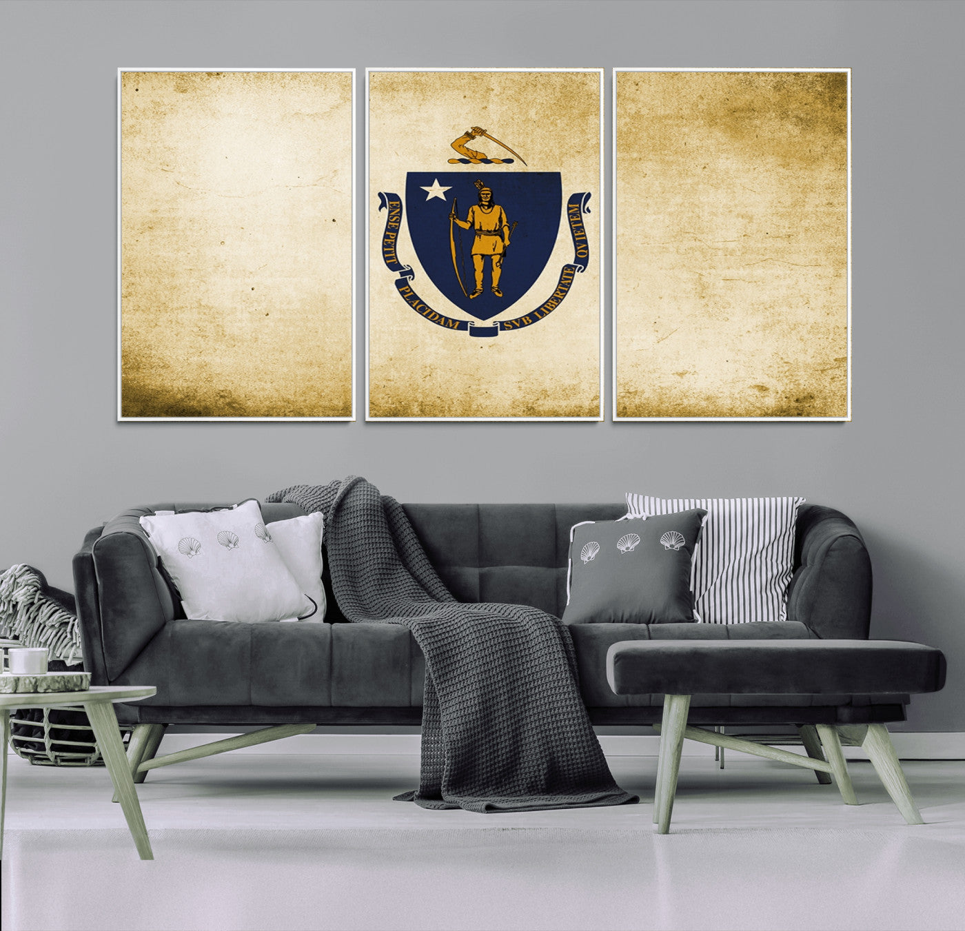 37316-MGV-CV-36X24-Massachusetts Flag Wall Art Canvas Print