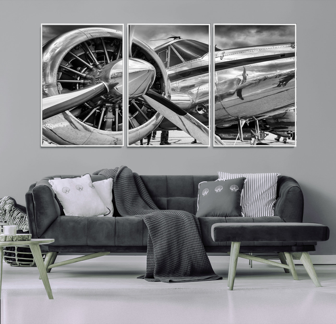 40672-MGV-CV-36X24-Vintage Antique Airplane Wall Art Canvas Print