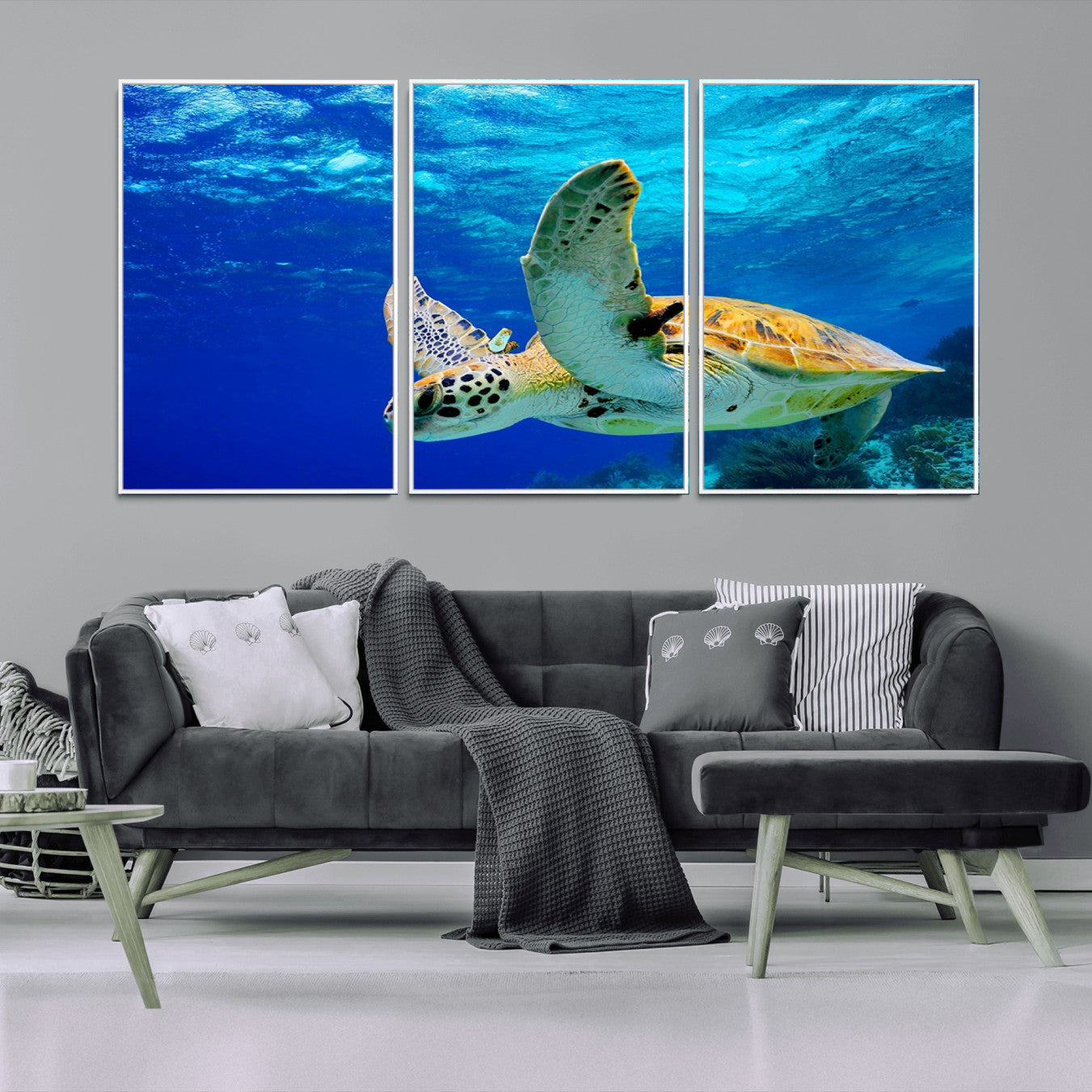 -Sea Turtle Wall Art Canvas Print, Sea life in the Ocean Wall Art Printing