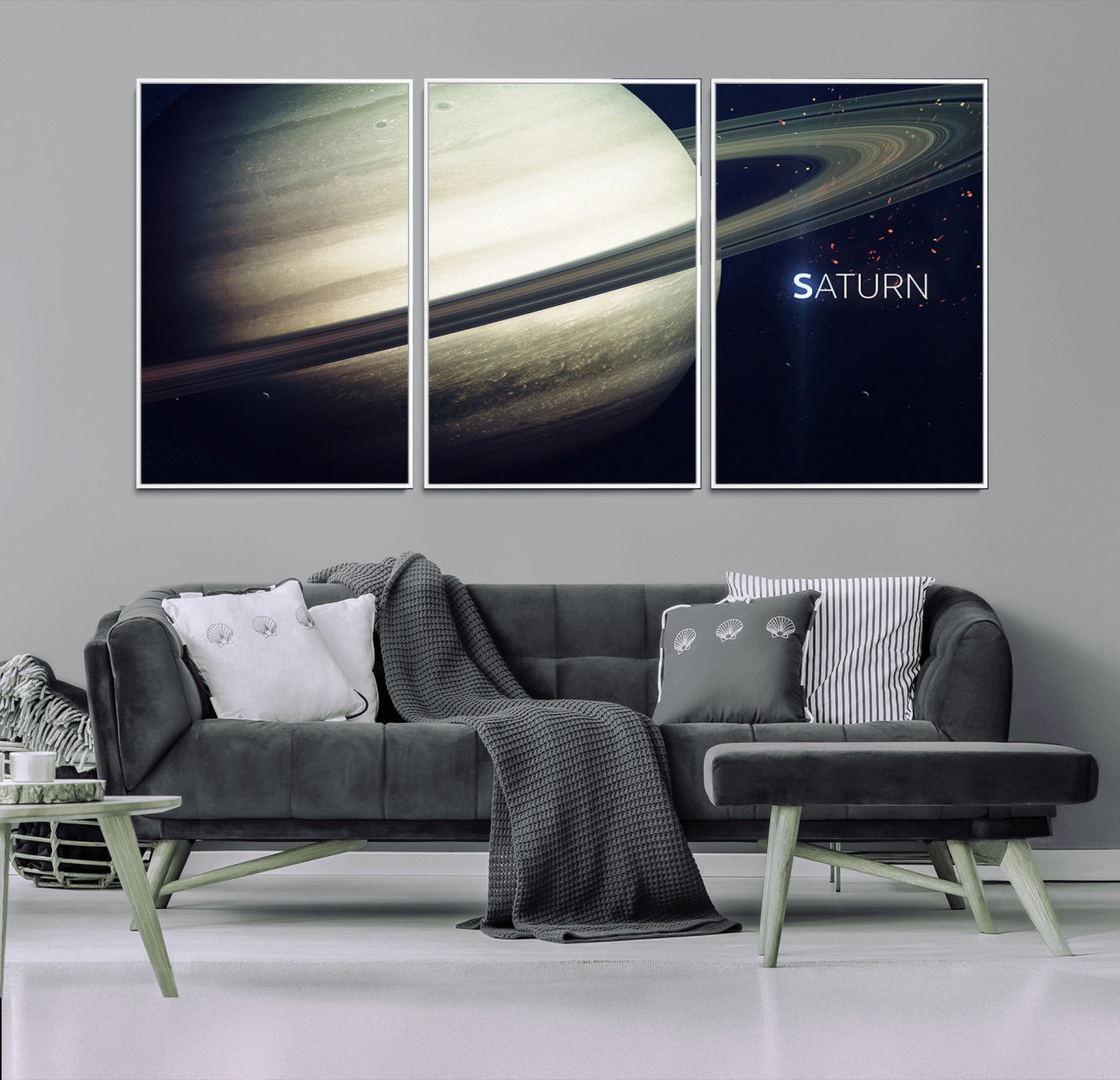 -Framed Saturn Wall Art Canvas Print