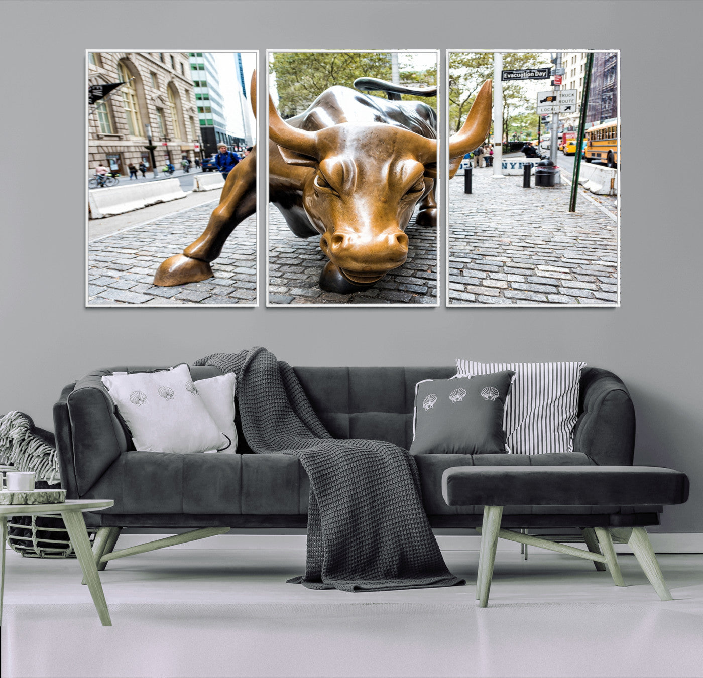 -Charging Bull Wall Art Canvas Print