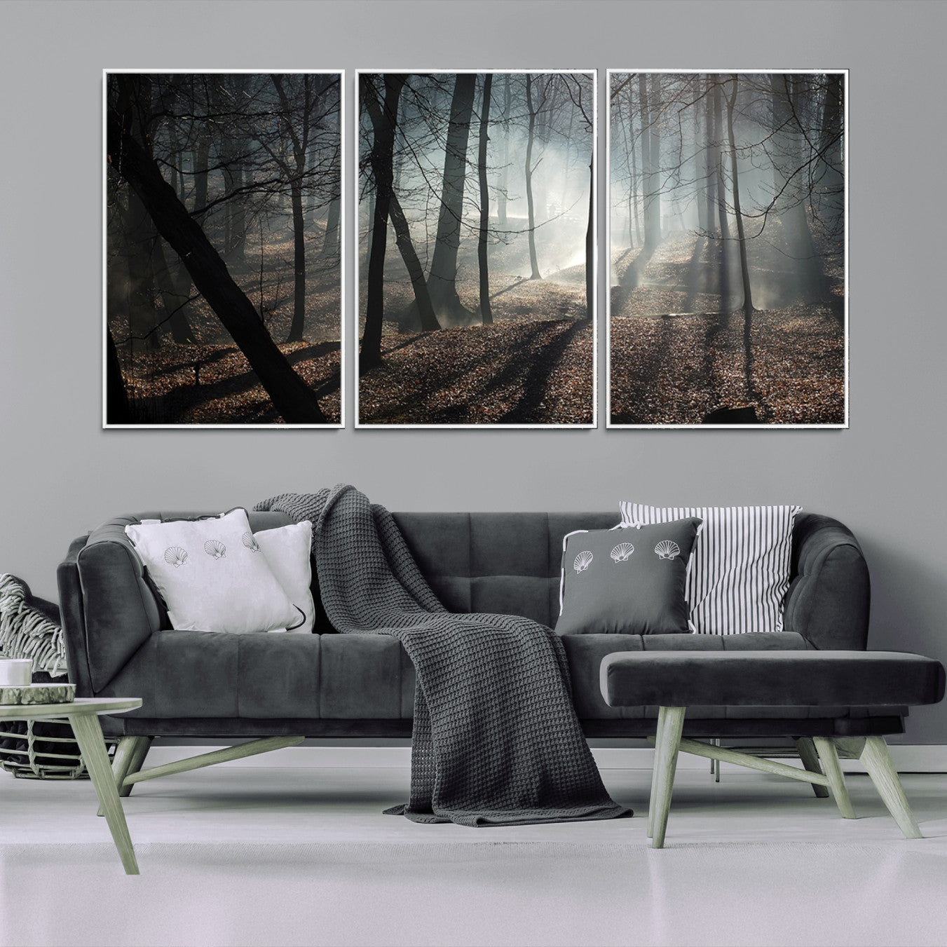 -Dark Family and Tree Wall Art Canvas Print