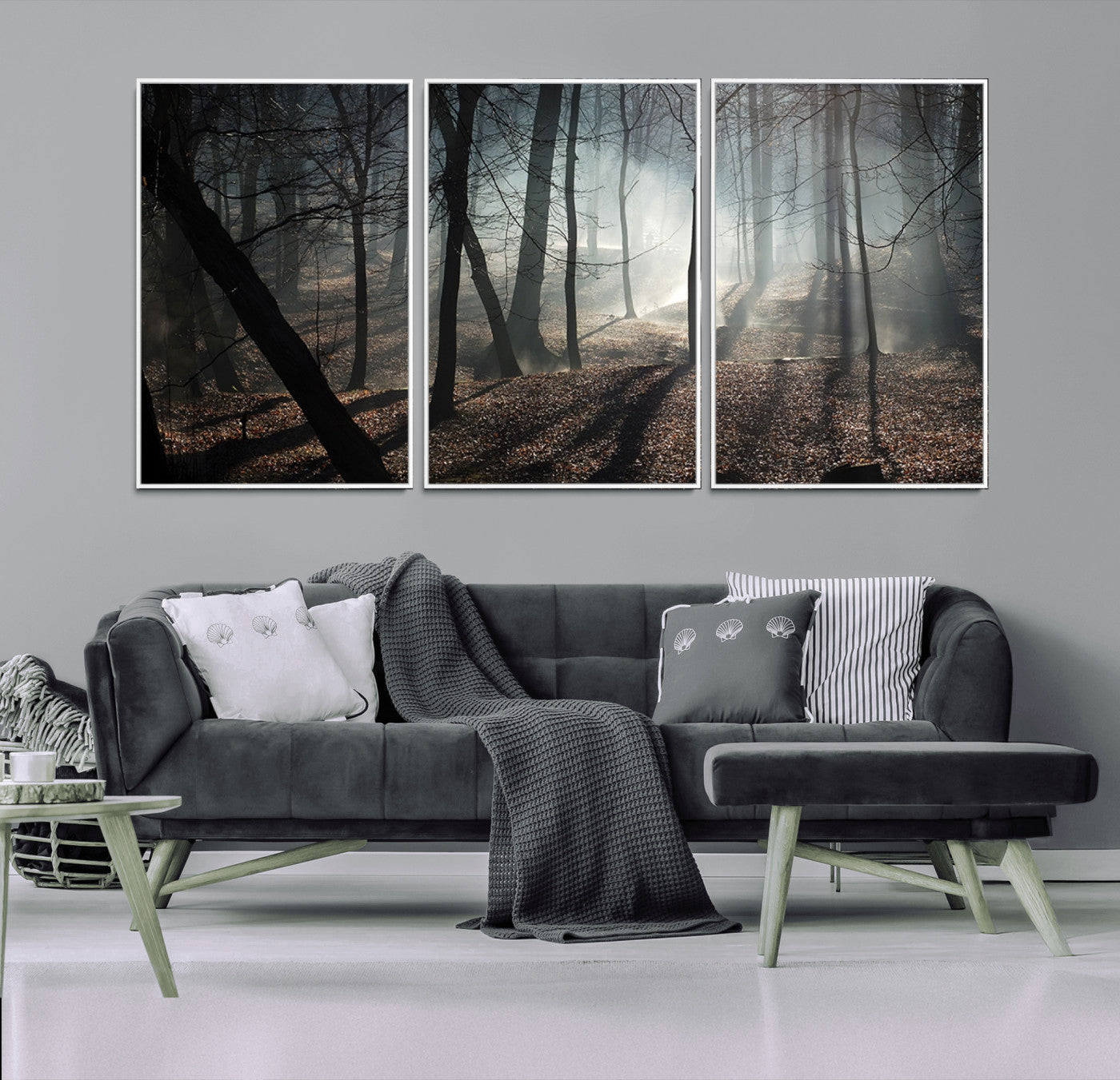 -Dark Family and Tree Wall Art Canvas Print