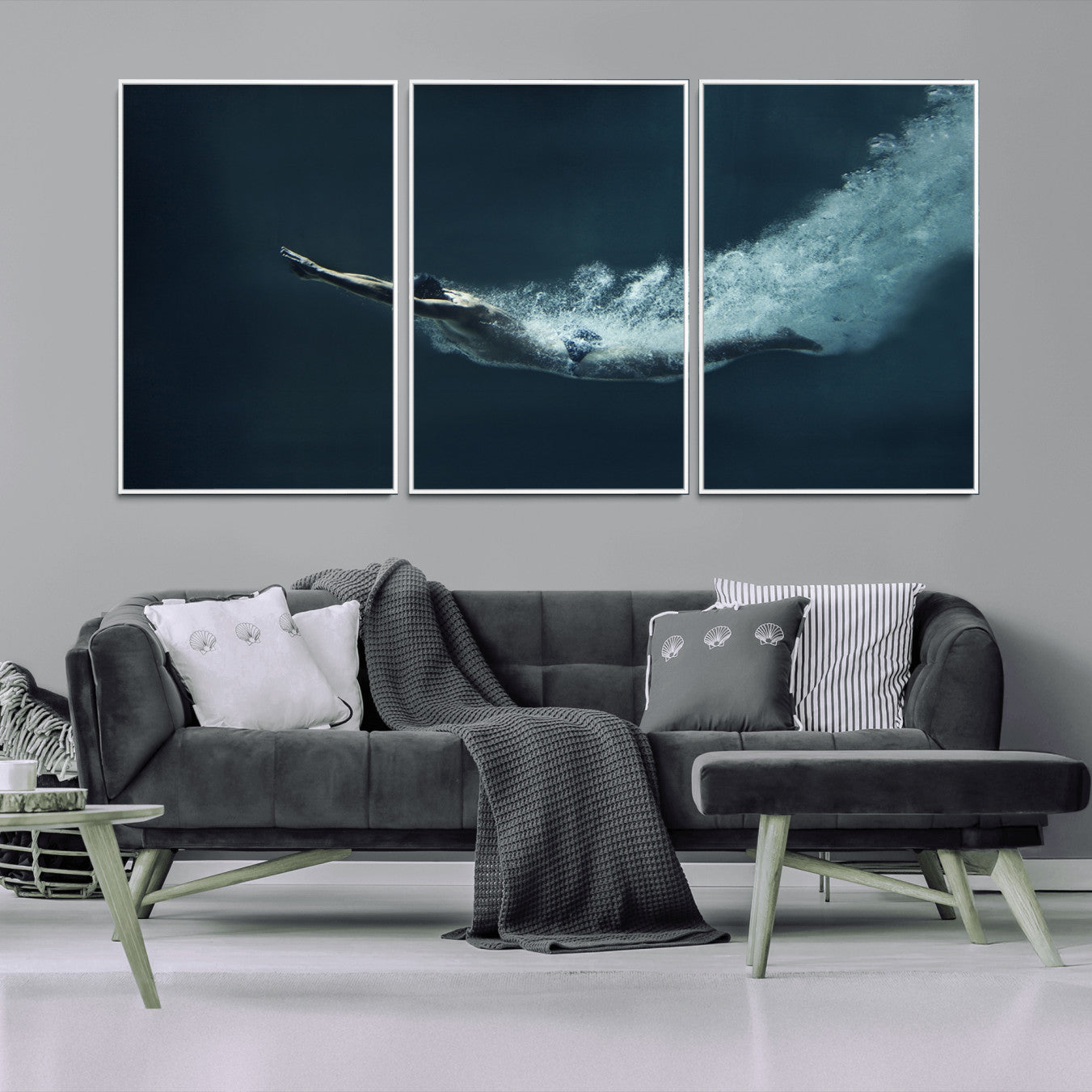 48463-MGV-FC-60X30-3P_White-Swimmer Wall Art Canvas Print