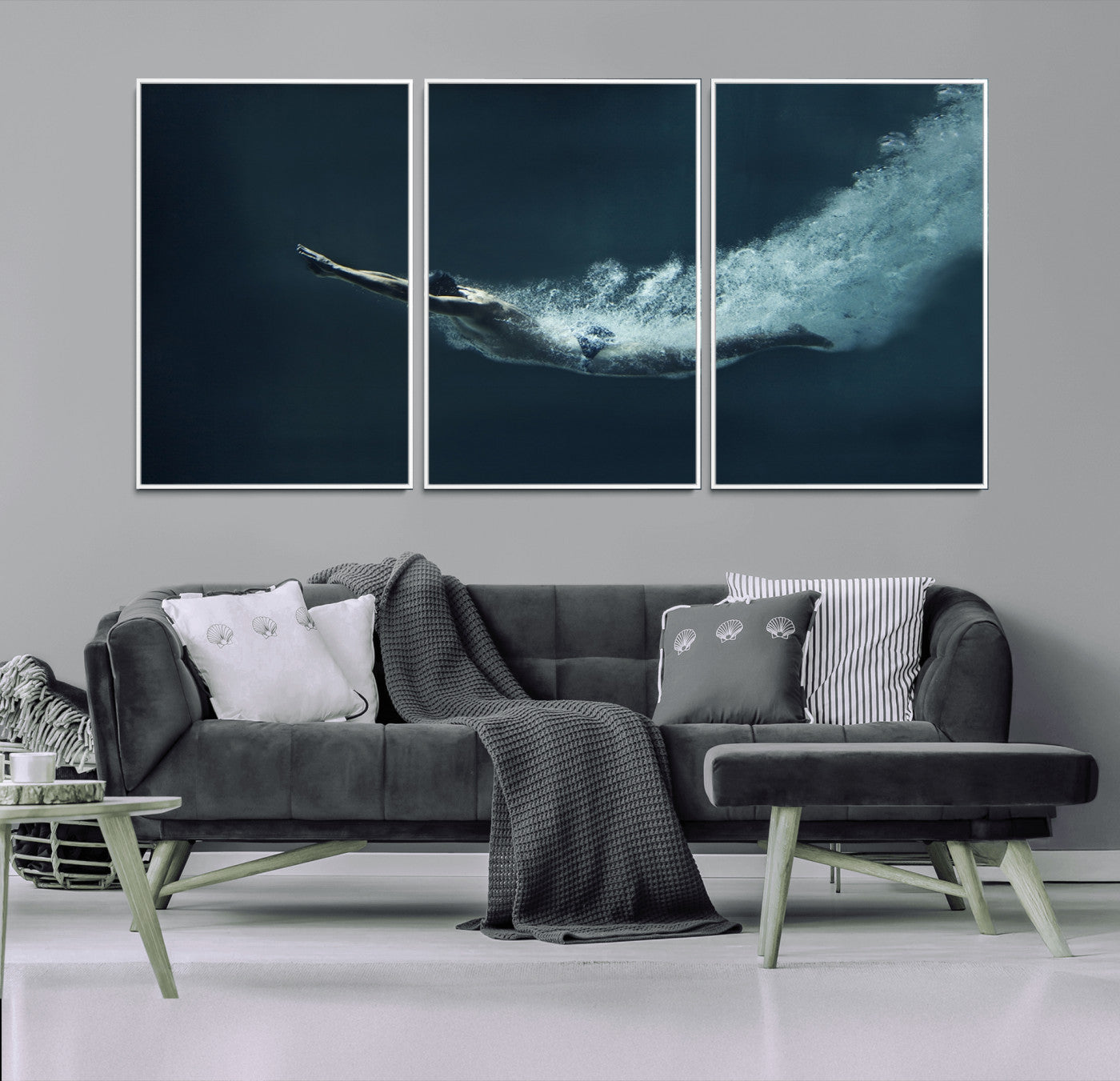 48463-MGV-FC-60X30-3P_White-Swimmer Wall Art Canvas Print