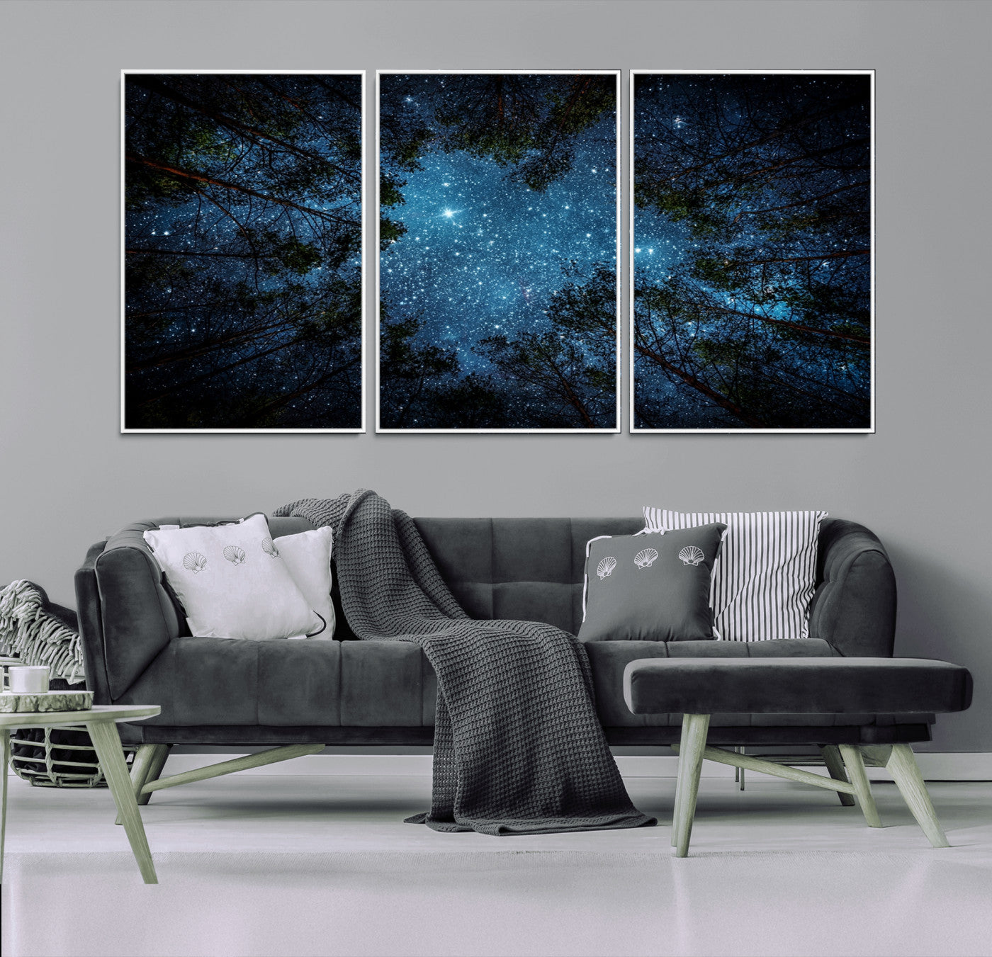 -Forest and Stars Wall Art Canvas Print