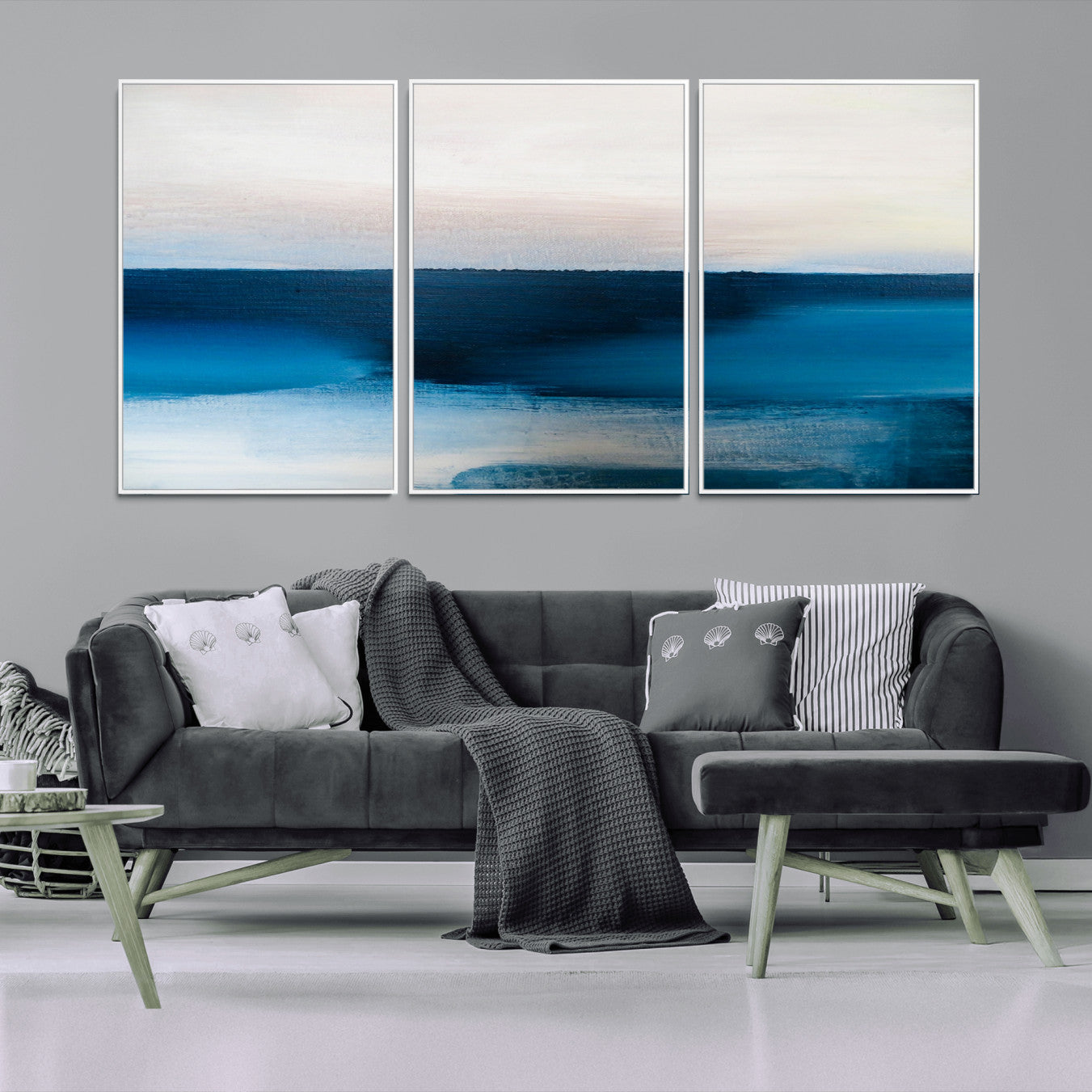 72452-MGV-CV-36X24-Dark Blue Abstract Wall Art Canvas Print