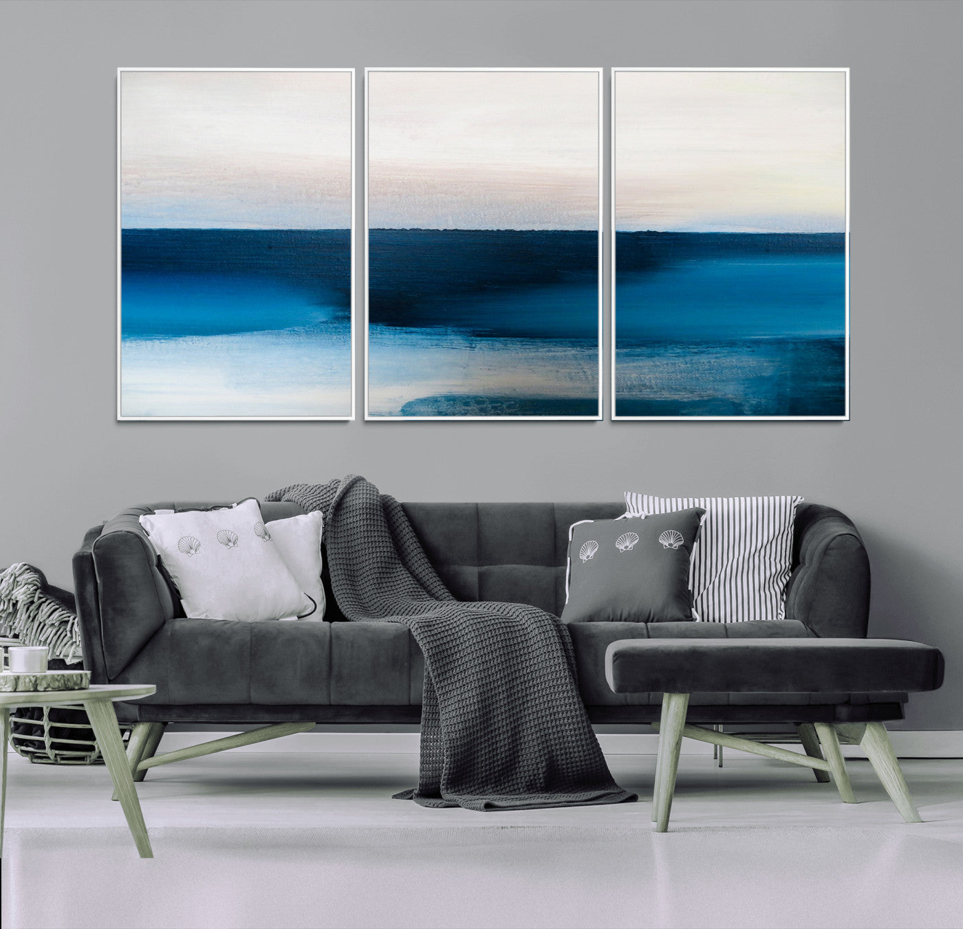 72452-MGV-CV-36X24-Dark Blue Abstract Wall Art Canvas Print