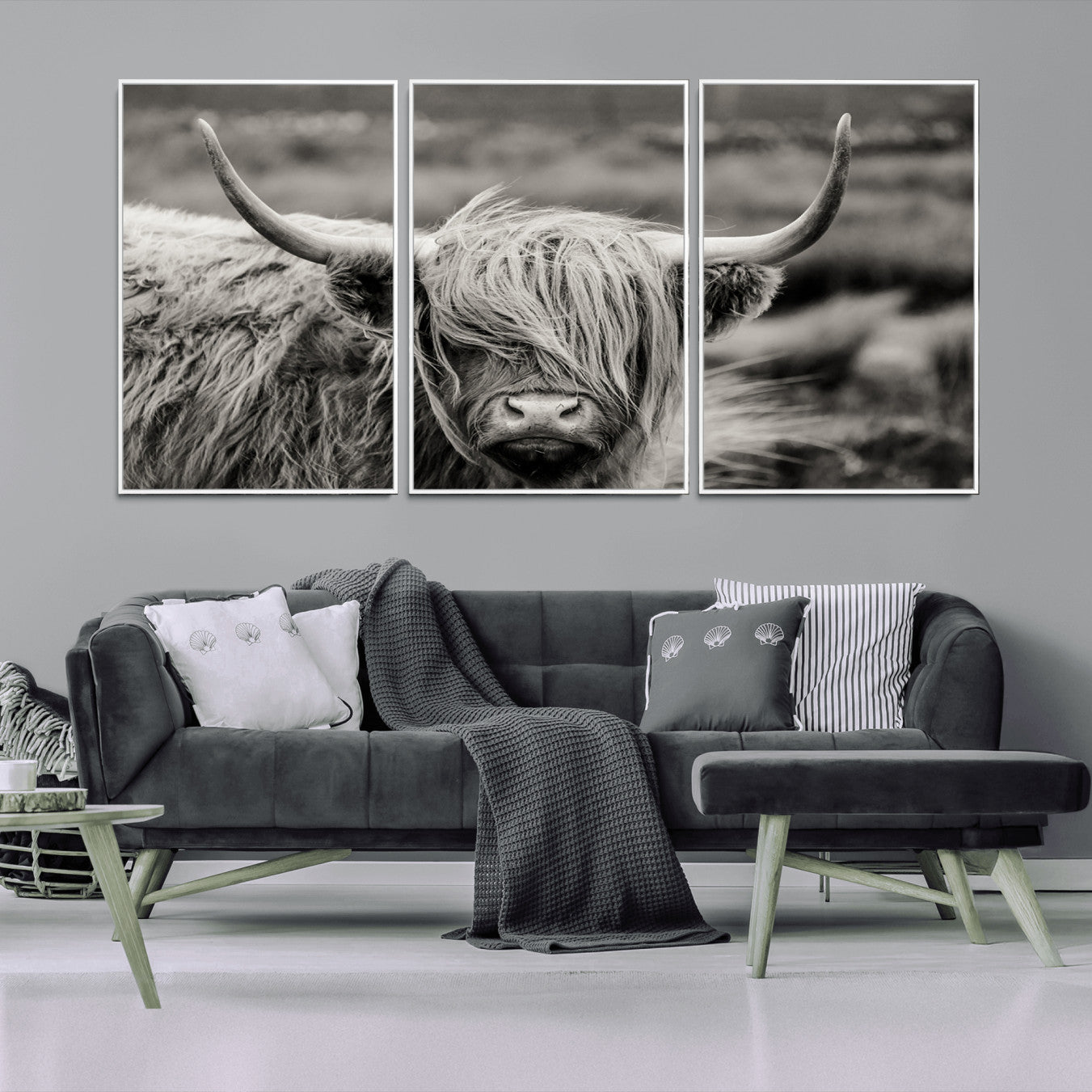 -Cow Focus Canvas Wall Art Print