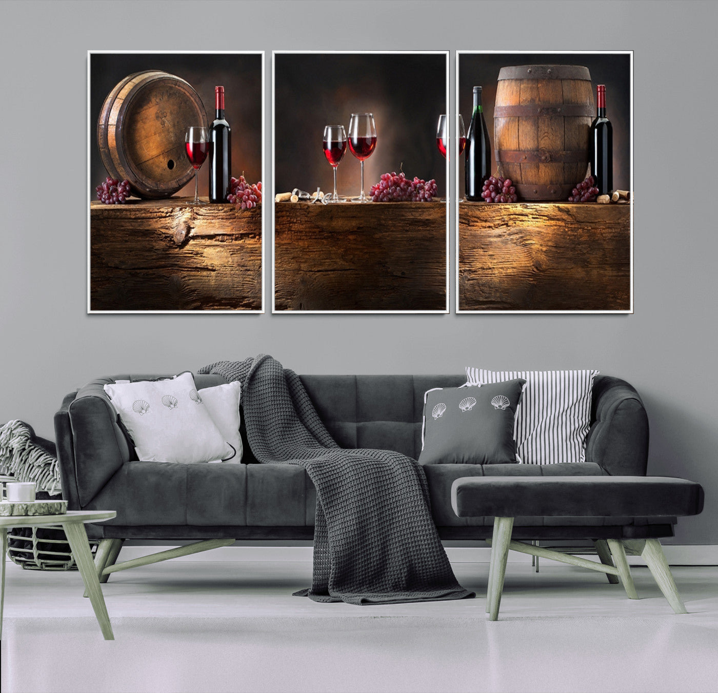 -Wine and Barrels Wall Art Canvas Print